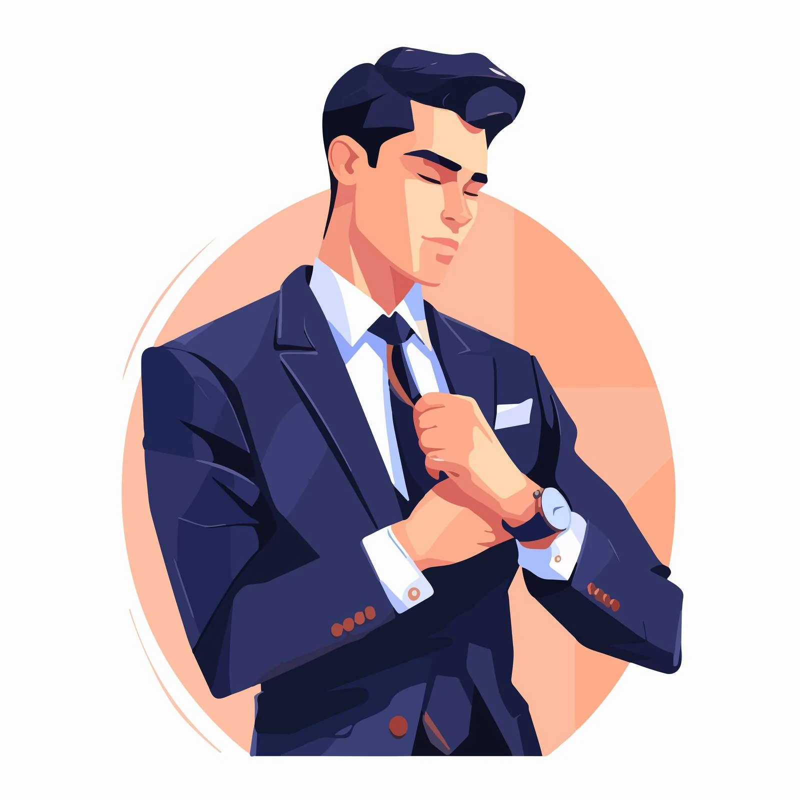 Wealthy man checking time on watch — free download from Dotvec