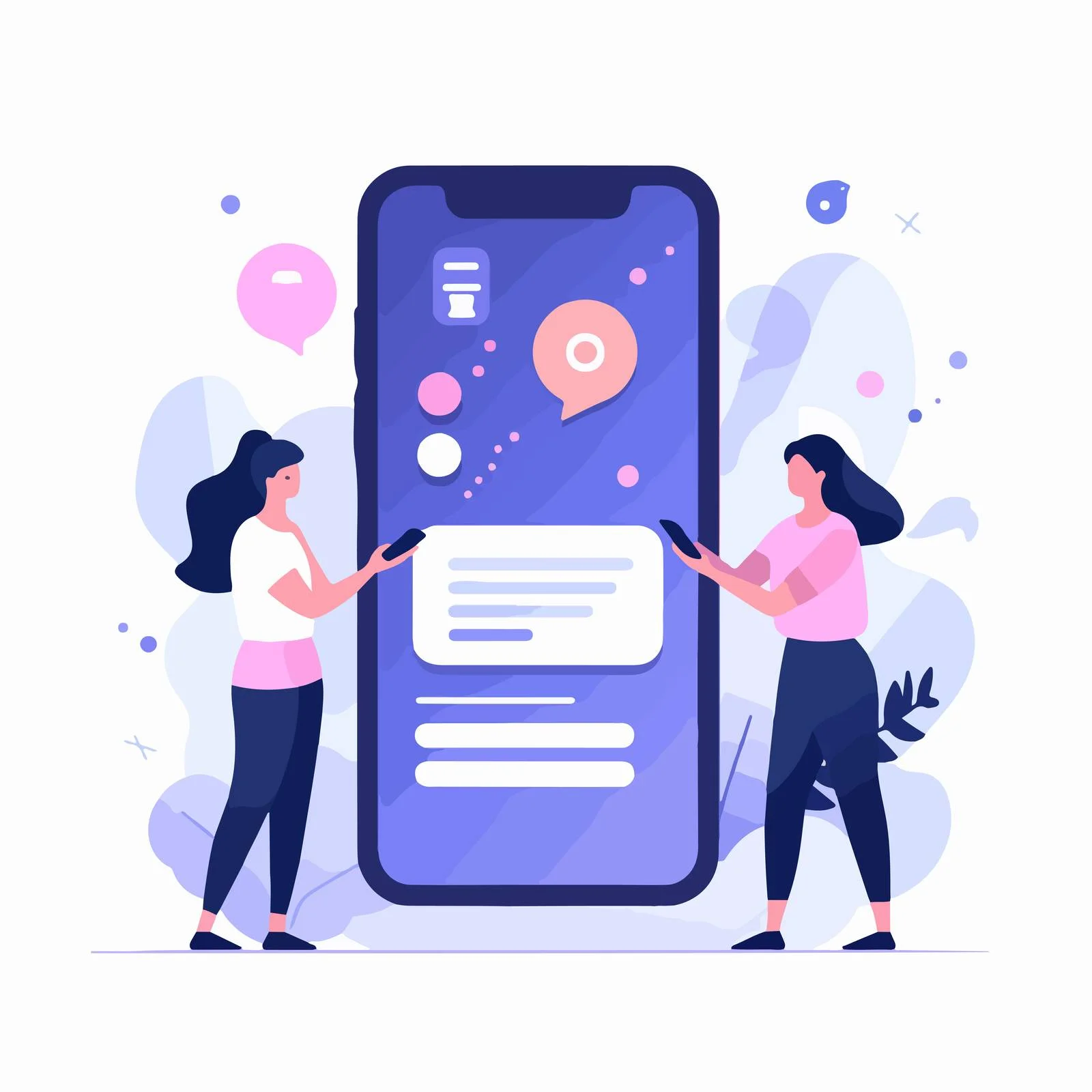 Miniature figures promoting cellphone display — free download from Dotvec