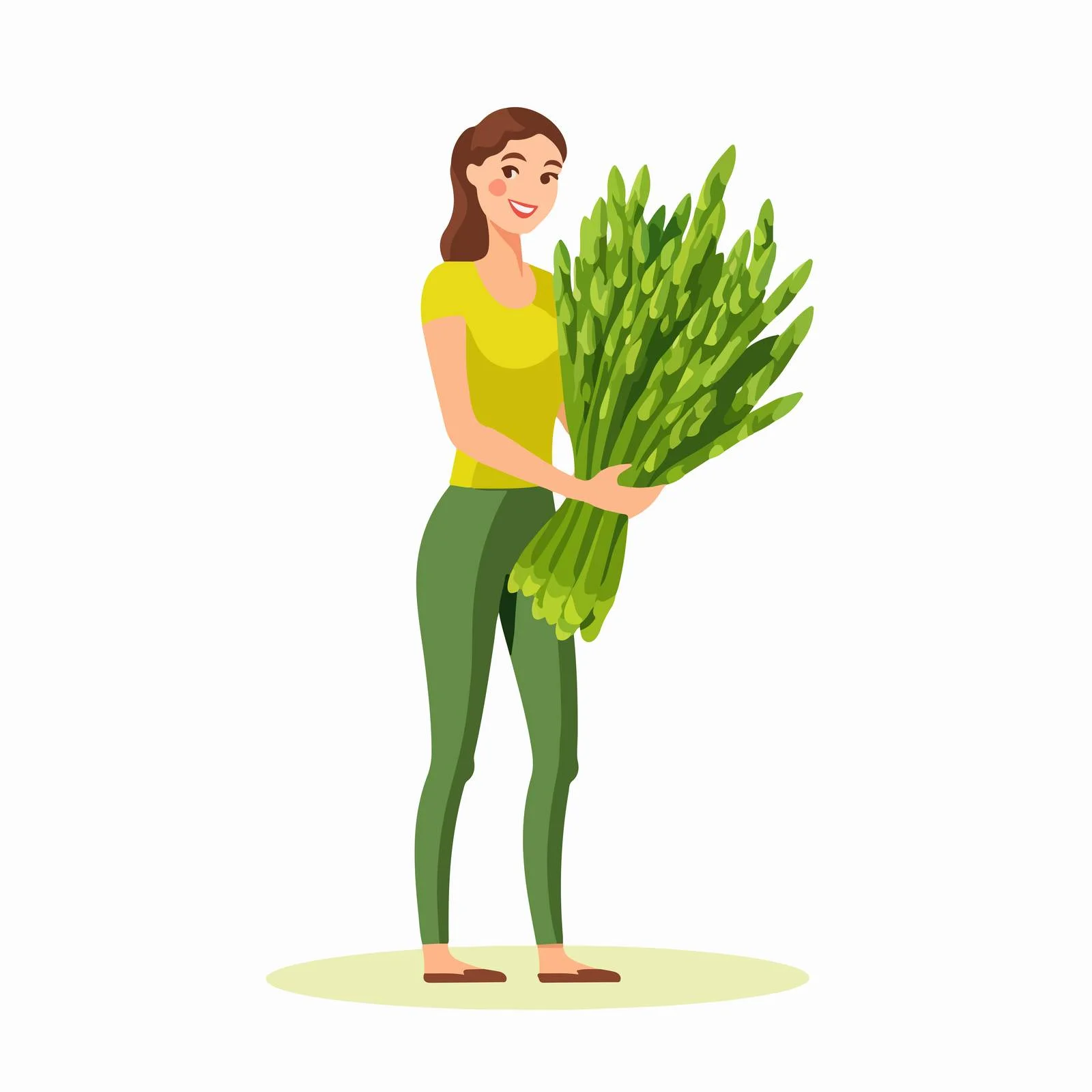 Petite figure with large asparagus stems — free download from Dotvec