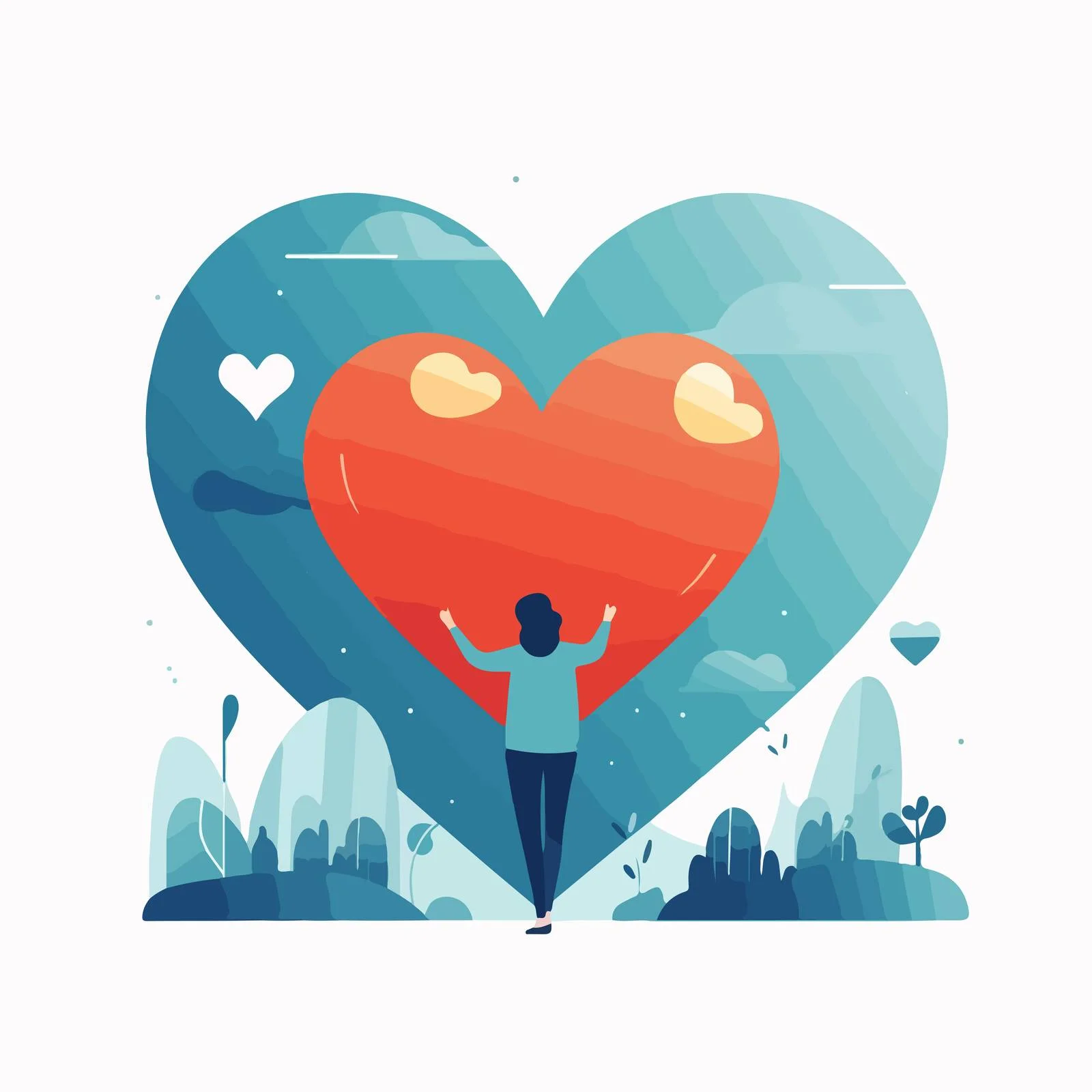 Symbolic Gesture: Miniature Figure with Heart — free download from Dotvec