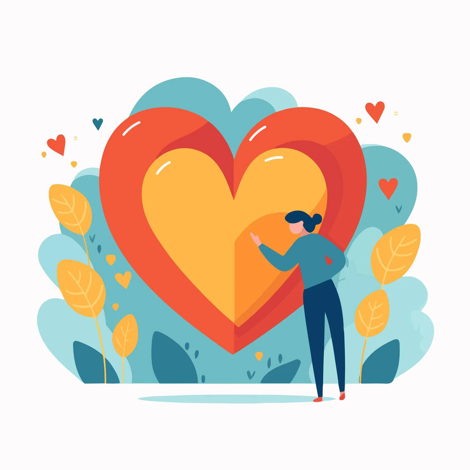Symbolic Gesture: Small Individual Embracing Large Heart — free download from Dotvec