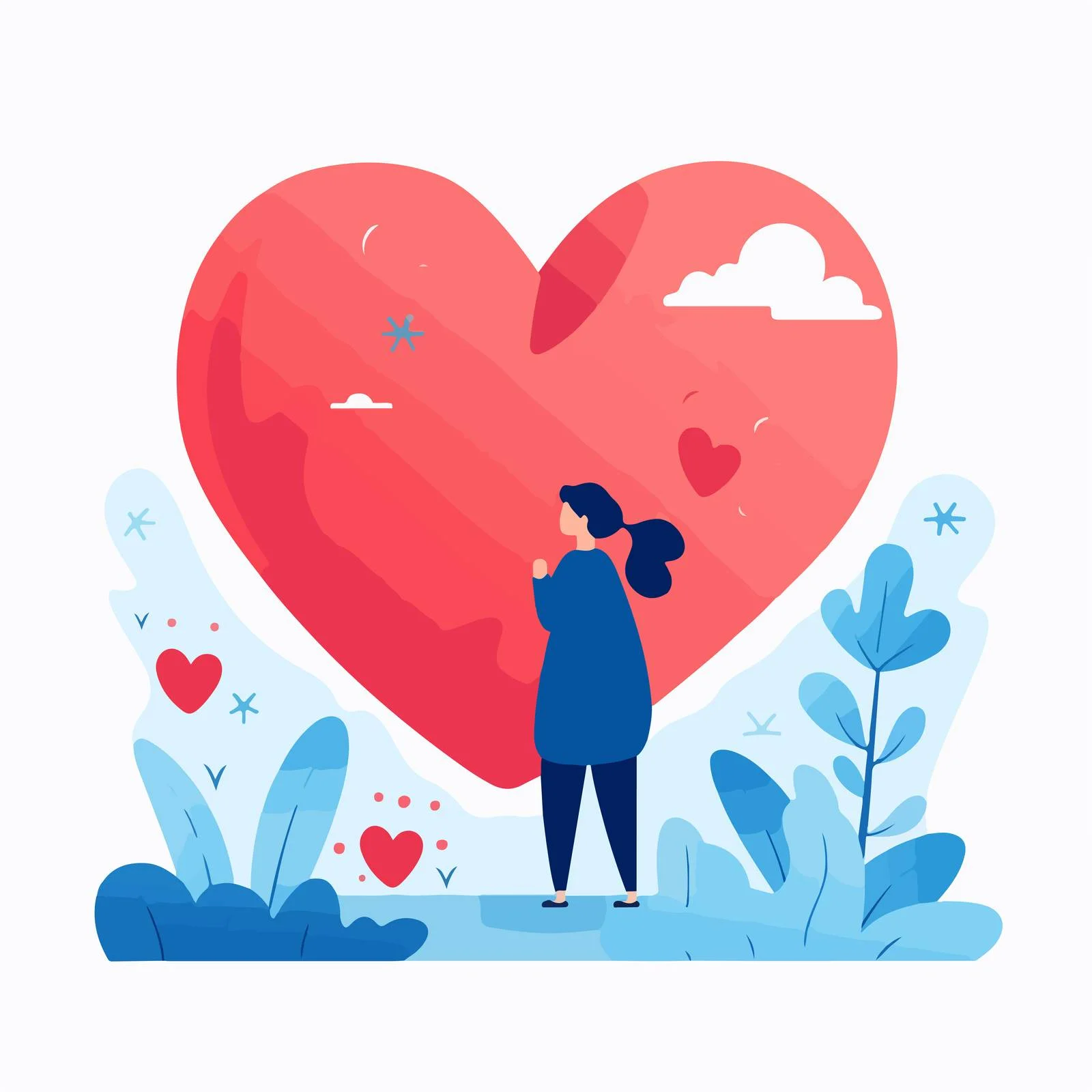 Miniature Figure Holding Large Heart Symbolizes Love — free download from Dotvec
