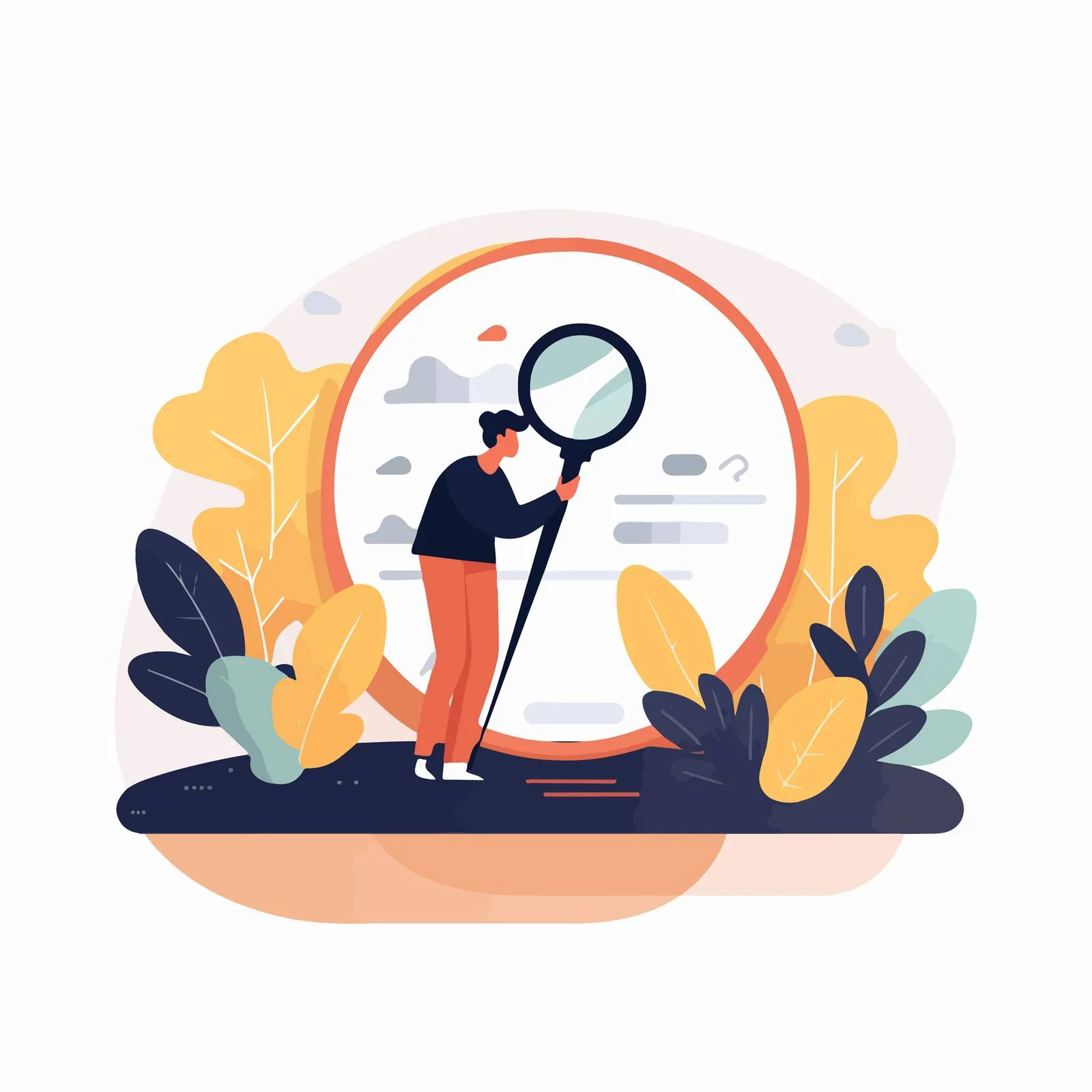 Exploring Small Figure Looking for Clues — free download from Dotvec