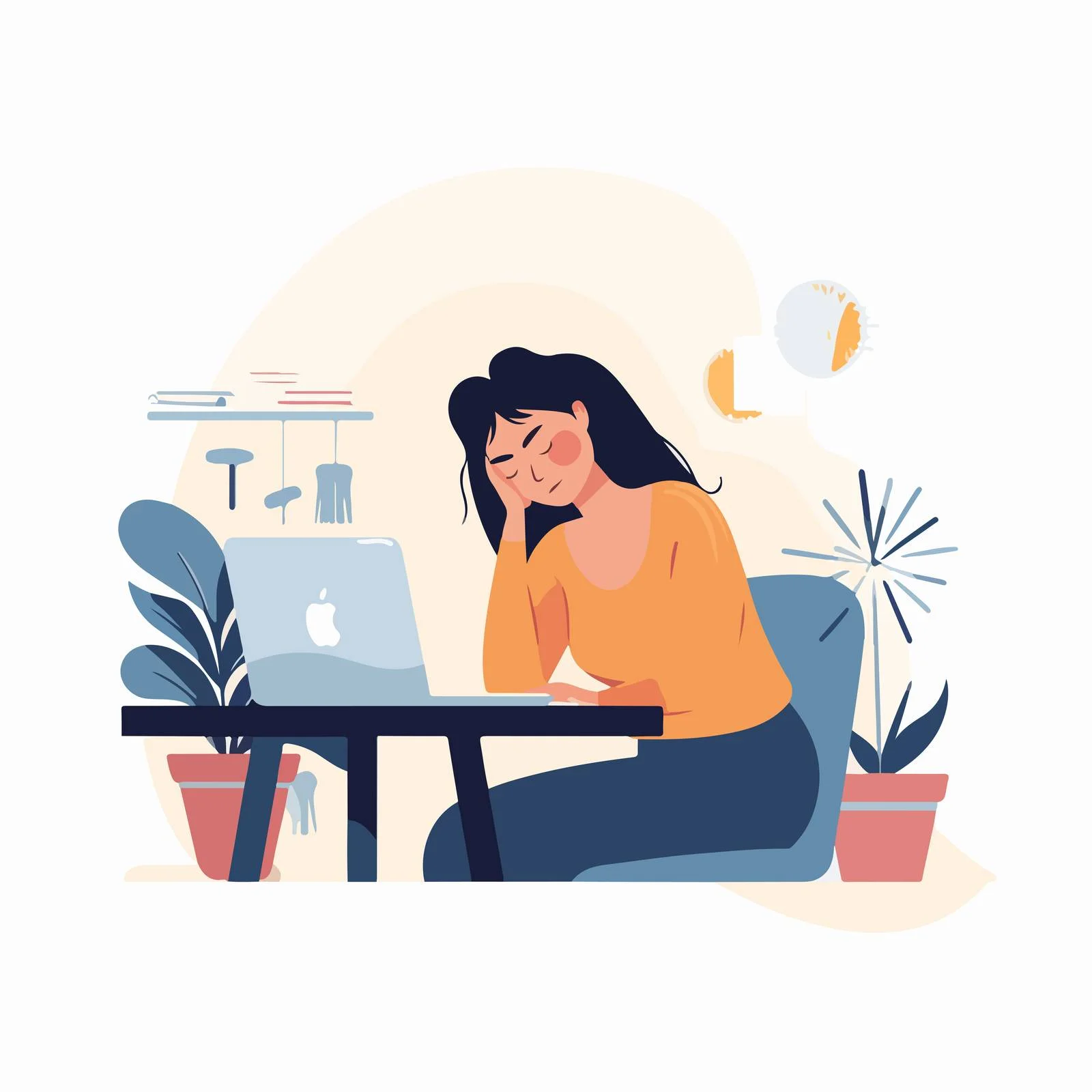 Fatigued Office Worker Feeling Work Overload — free download from Dotvec