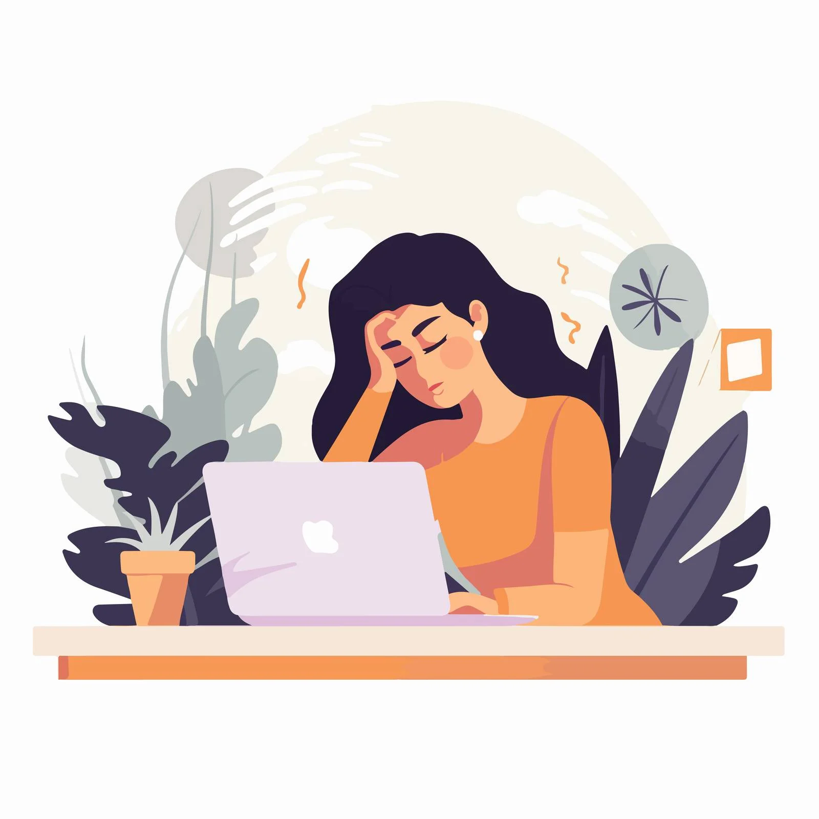 Exhausted Office Worker Struggling with Boredom — free download from Dotvec