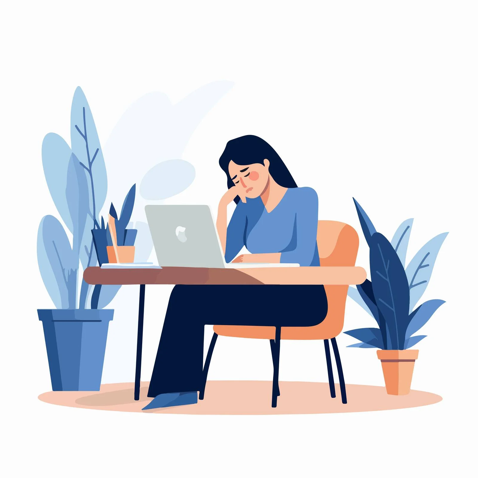 Fatigued Office Worker Tackling Monotonous Tasks — free download from Dotvec