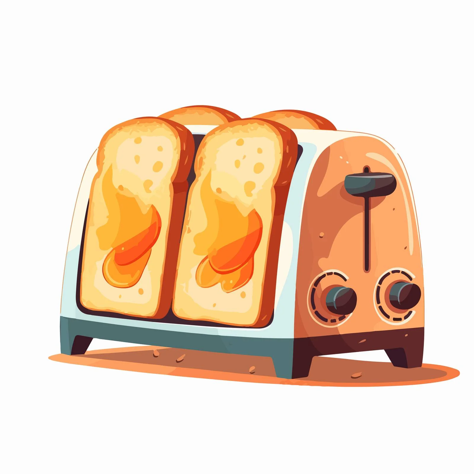 Toaster and Hot Toasts Breakfast Scene — free download from Dotvec