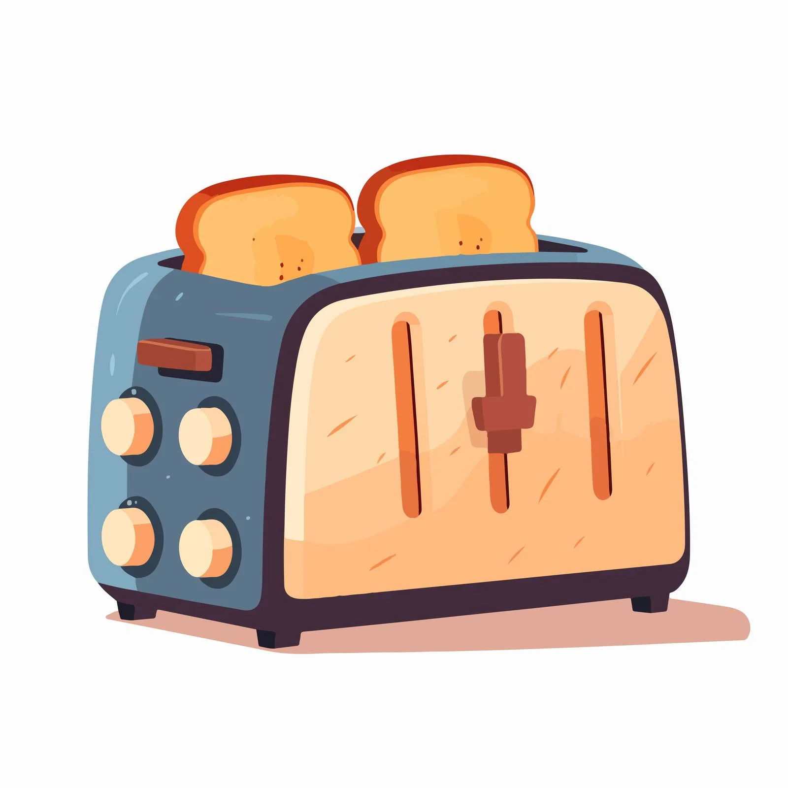 Two Slices of Toast in Toaster — free download from Dotvec