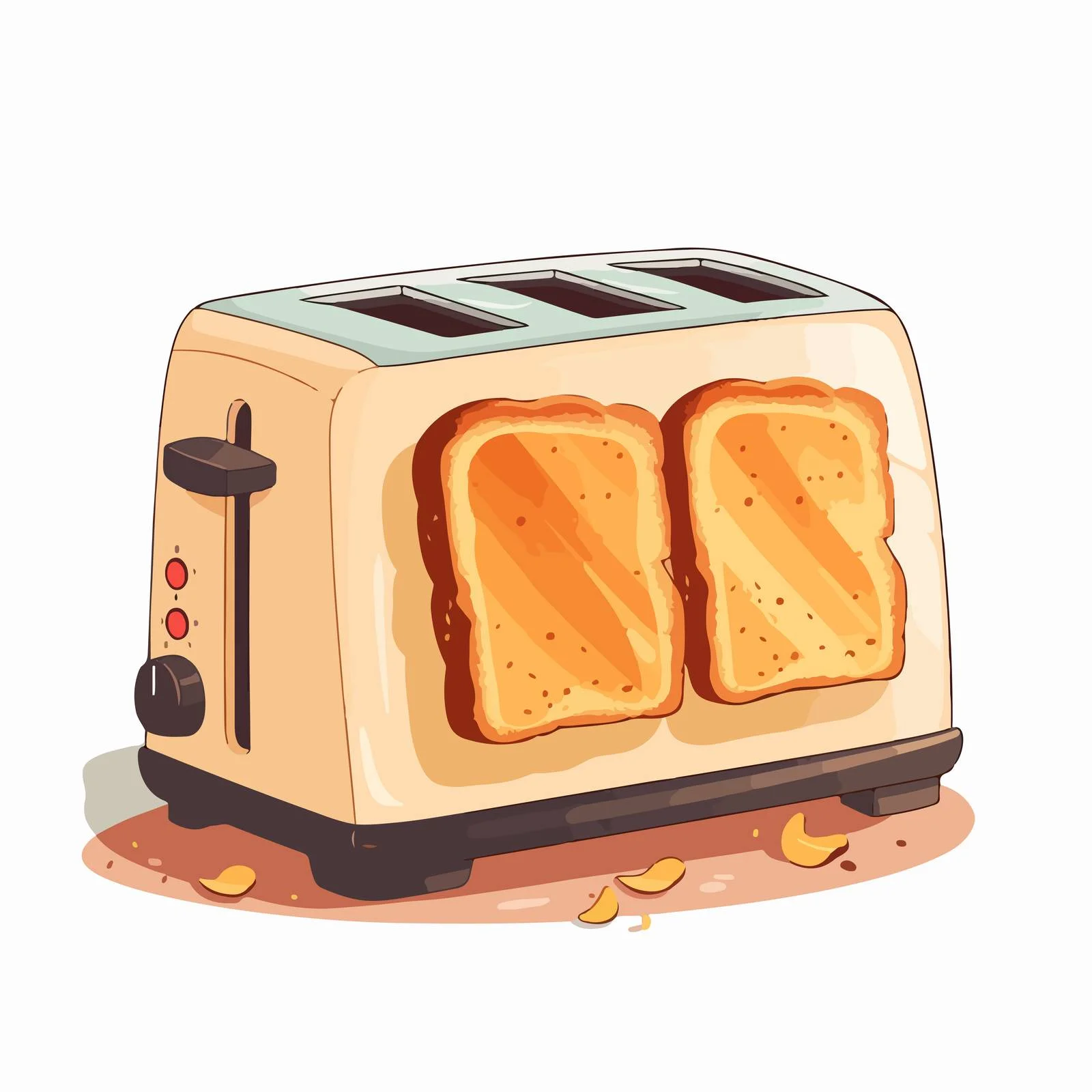 Toaster Toasting Two Bread Slices — free download from Dotvec