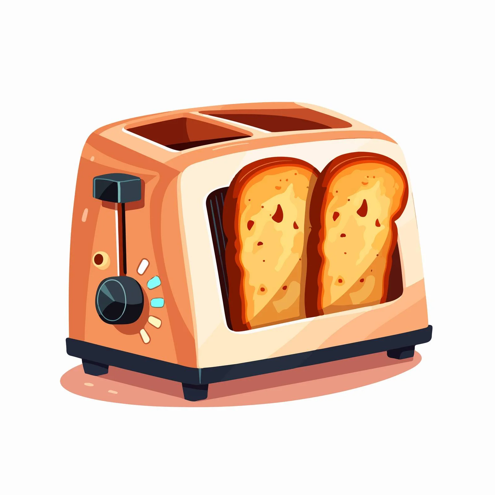 Modern Toaster with Toasted Bread Slices — free download from Dotvec