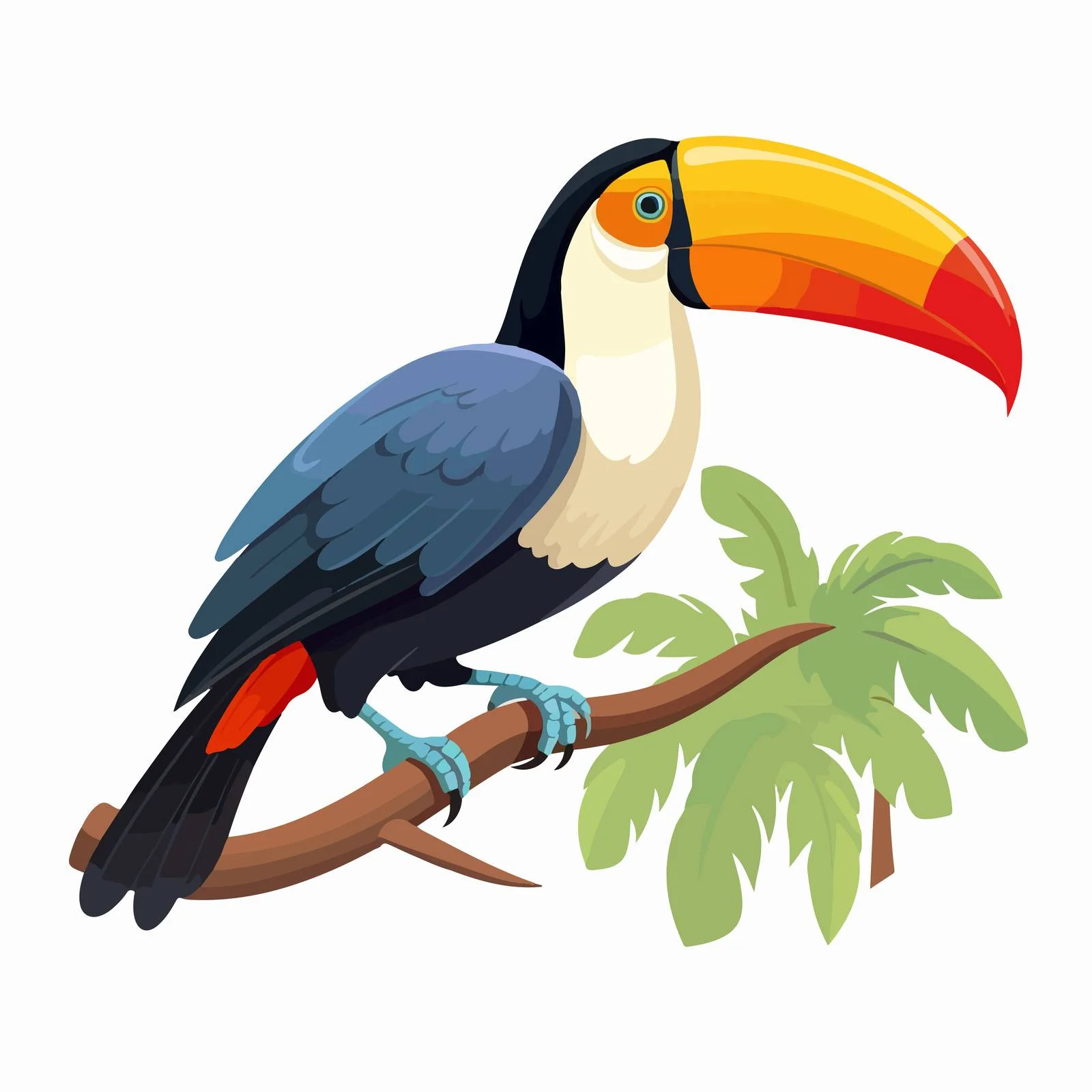 Vibrant Toco Toucan on White Background — free download from Dotvec