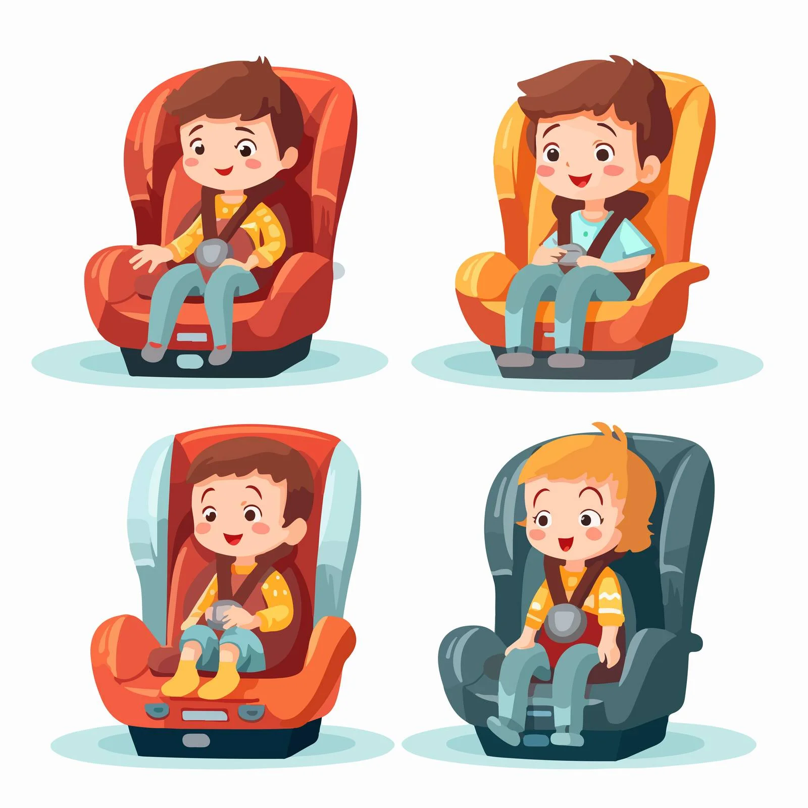 Safe Toddlers in Child Car Seats — free download from Dotvec