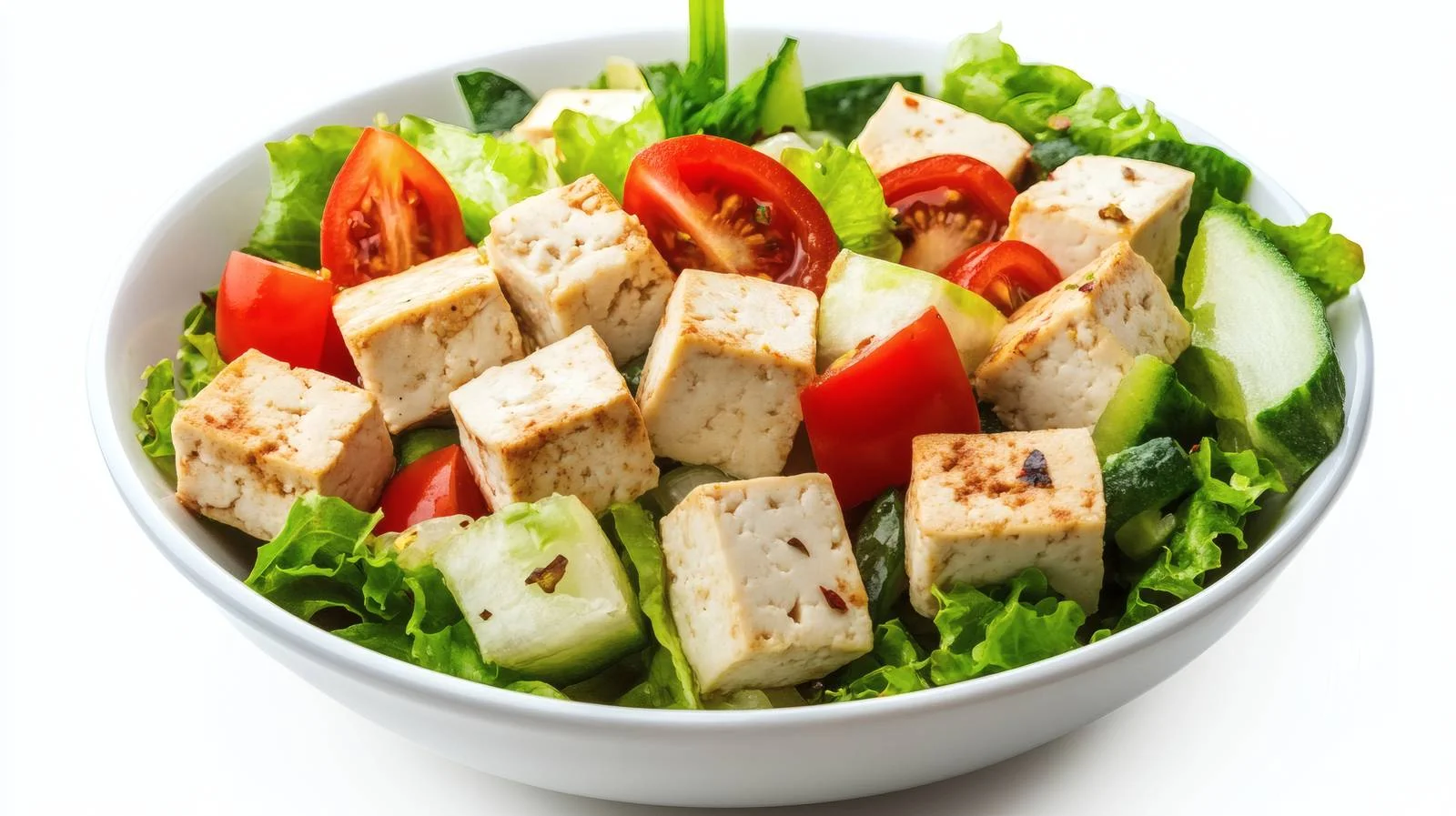 Fresh Tofu Salad on White Background — free download from Dotvec