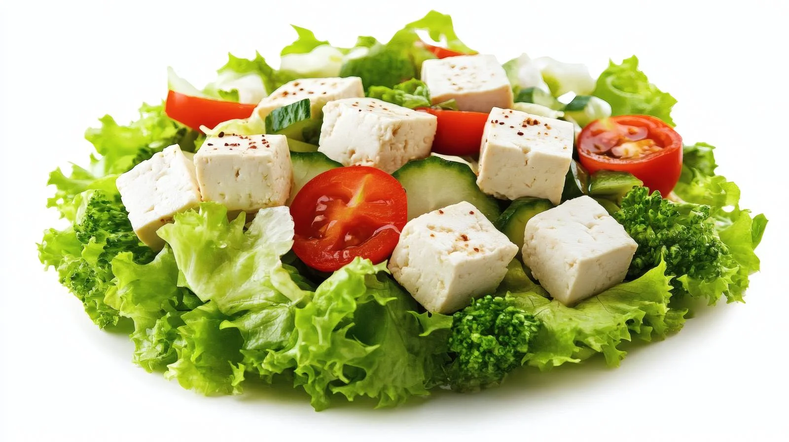 Fresh Tofu Salad on White Background — free download from Dotvec