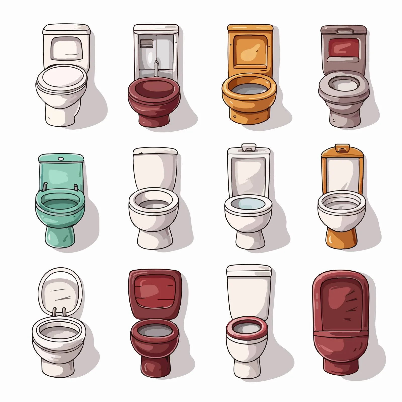 Top View of WC Pans with Seats — free download from Dotvec