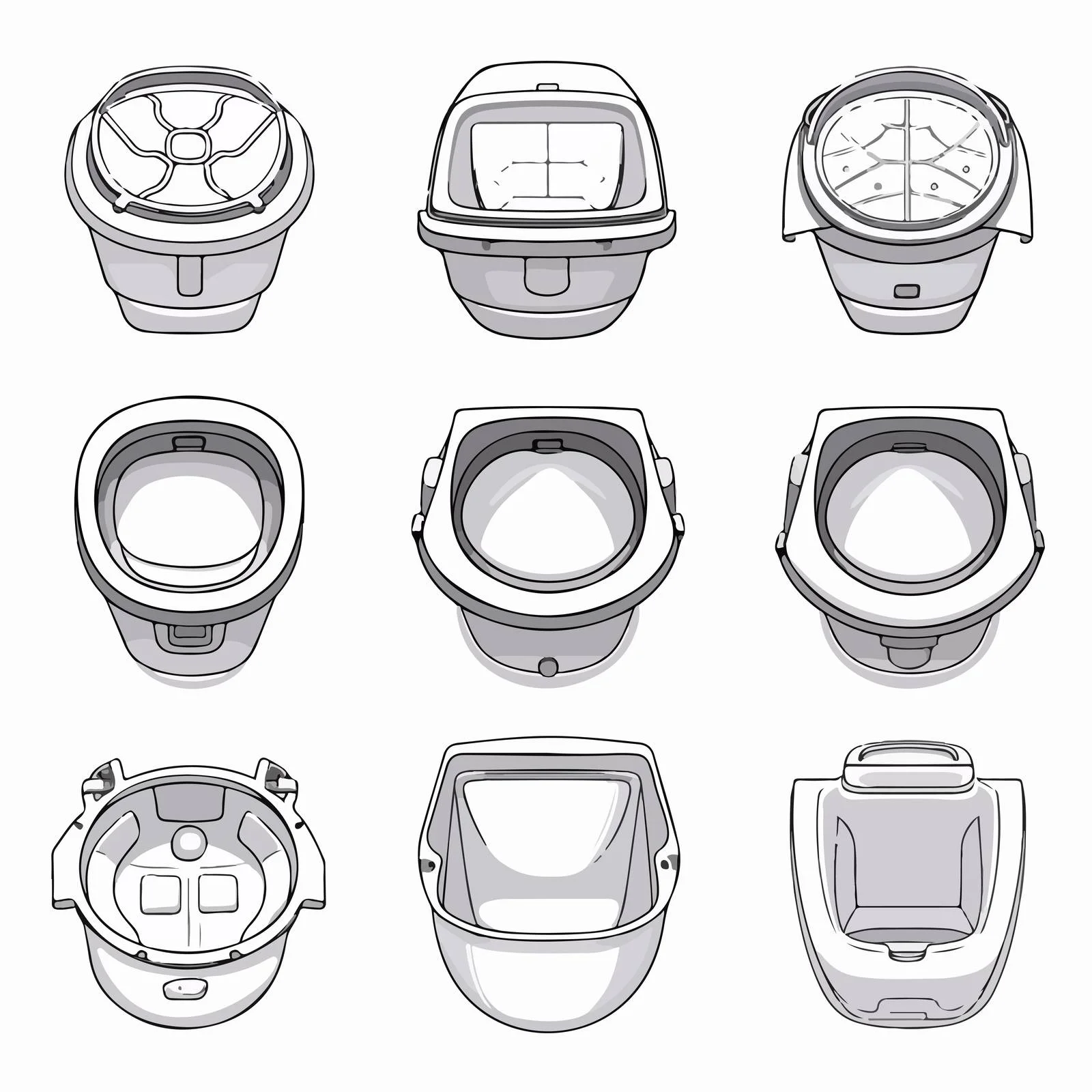 WC Pans Top View with Seats — free download from Dotvec