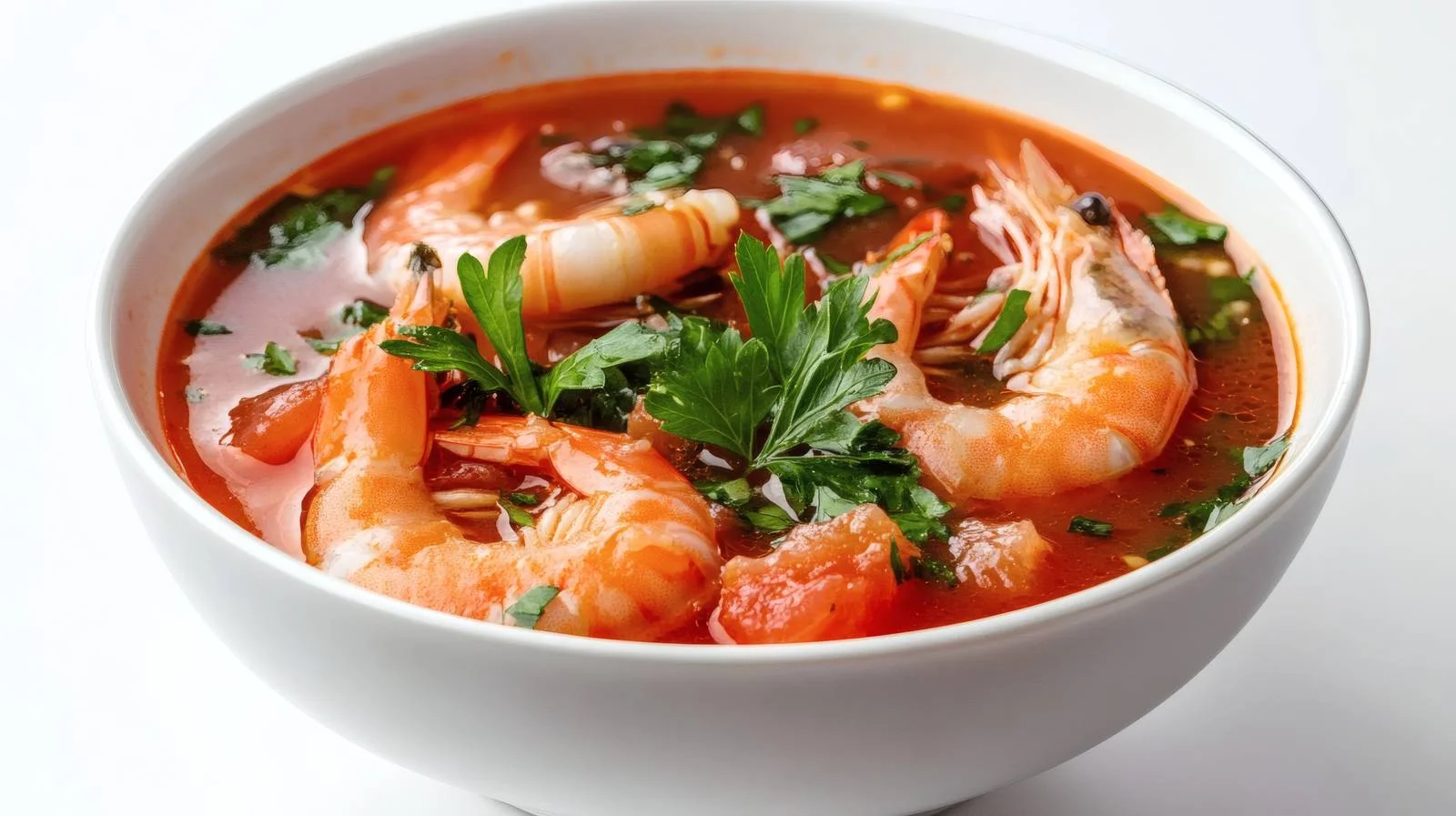 Delicious Tomato Soup with Shrimps Image — free download from Dotvec