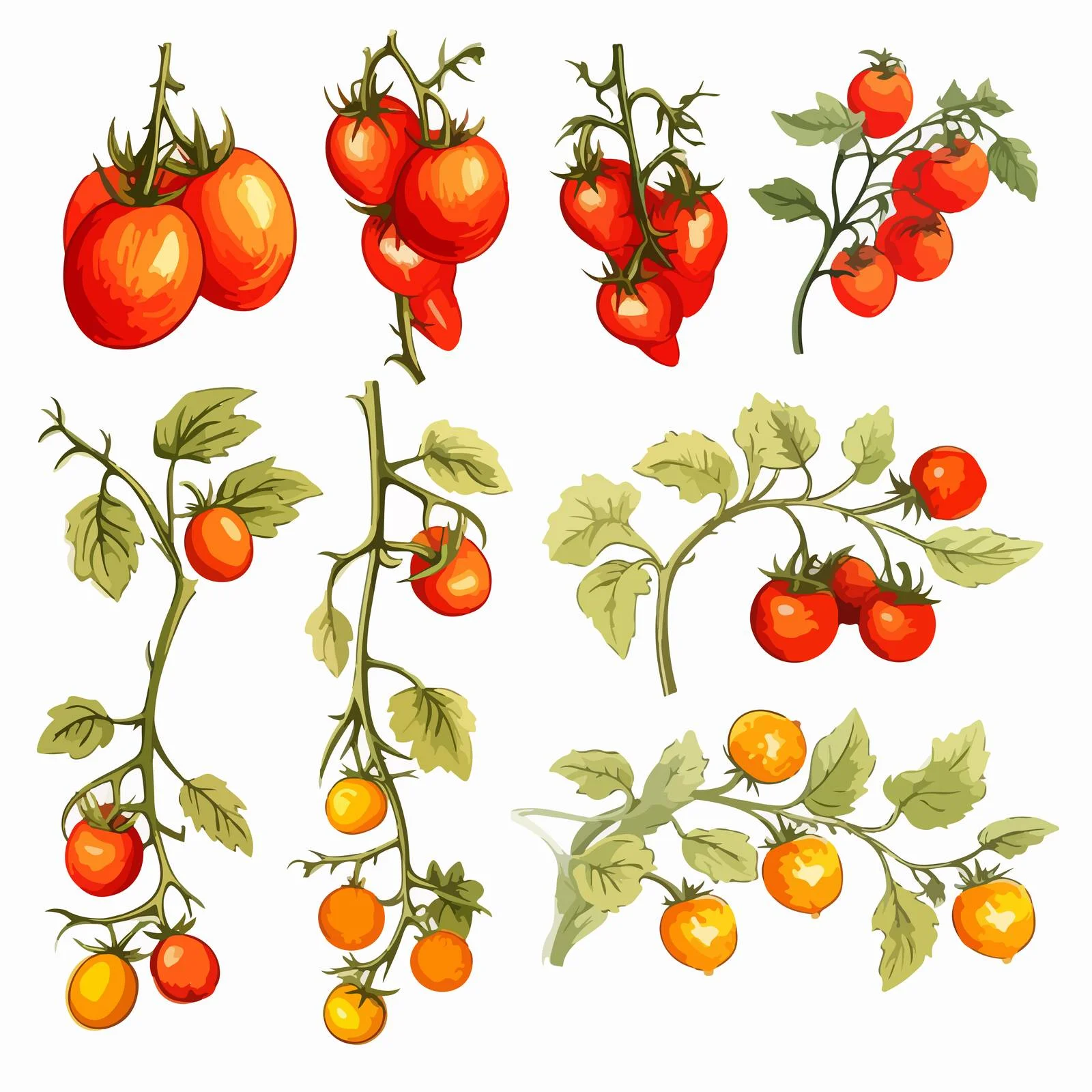 Botanical Illustrations of Tomato Varieties — free download from Dotvec