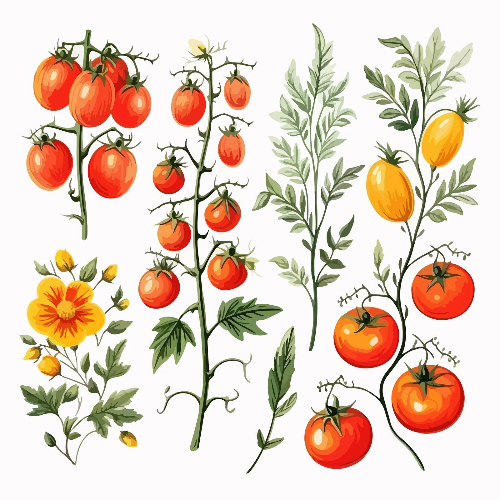 Hand-Drawn Tomato Varieties Illustration — free download from Dotvec