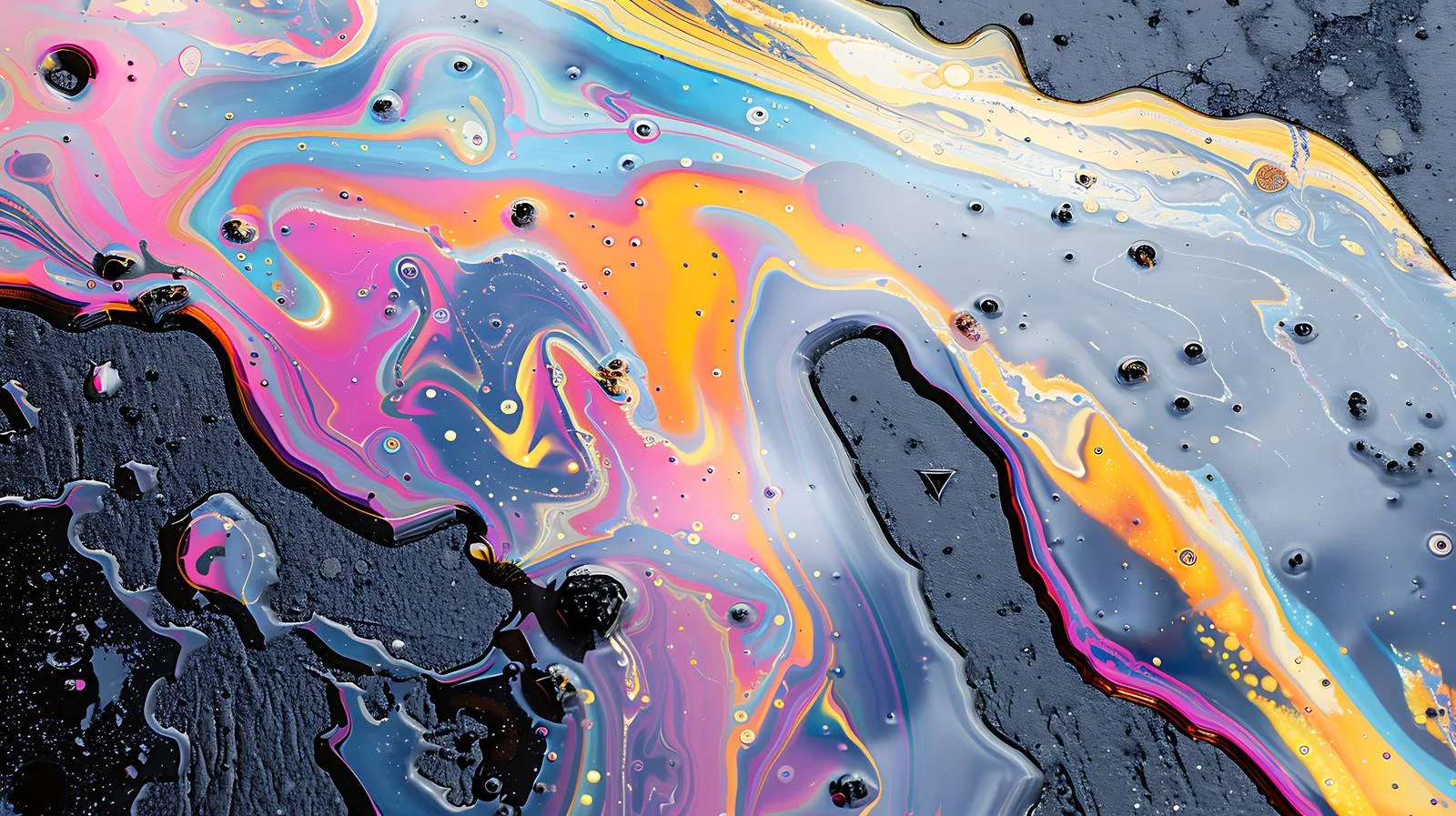 Vibrant Oil Slick in Wet Surface — free download from Dotvec