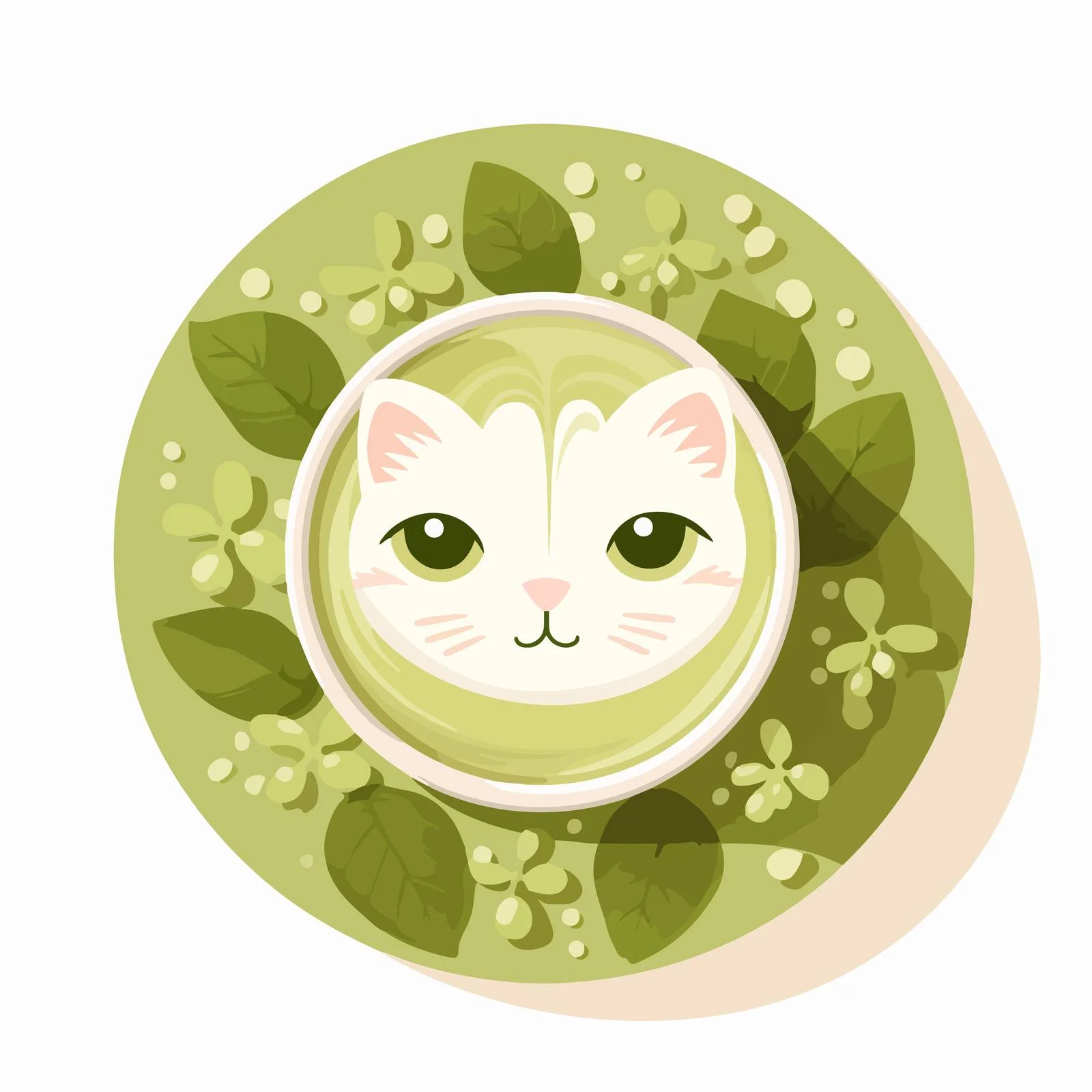 Adorable Cat by Matcha Coffee Cup — free download from Dotvec