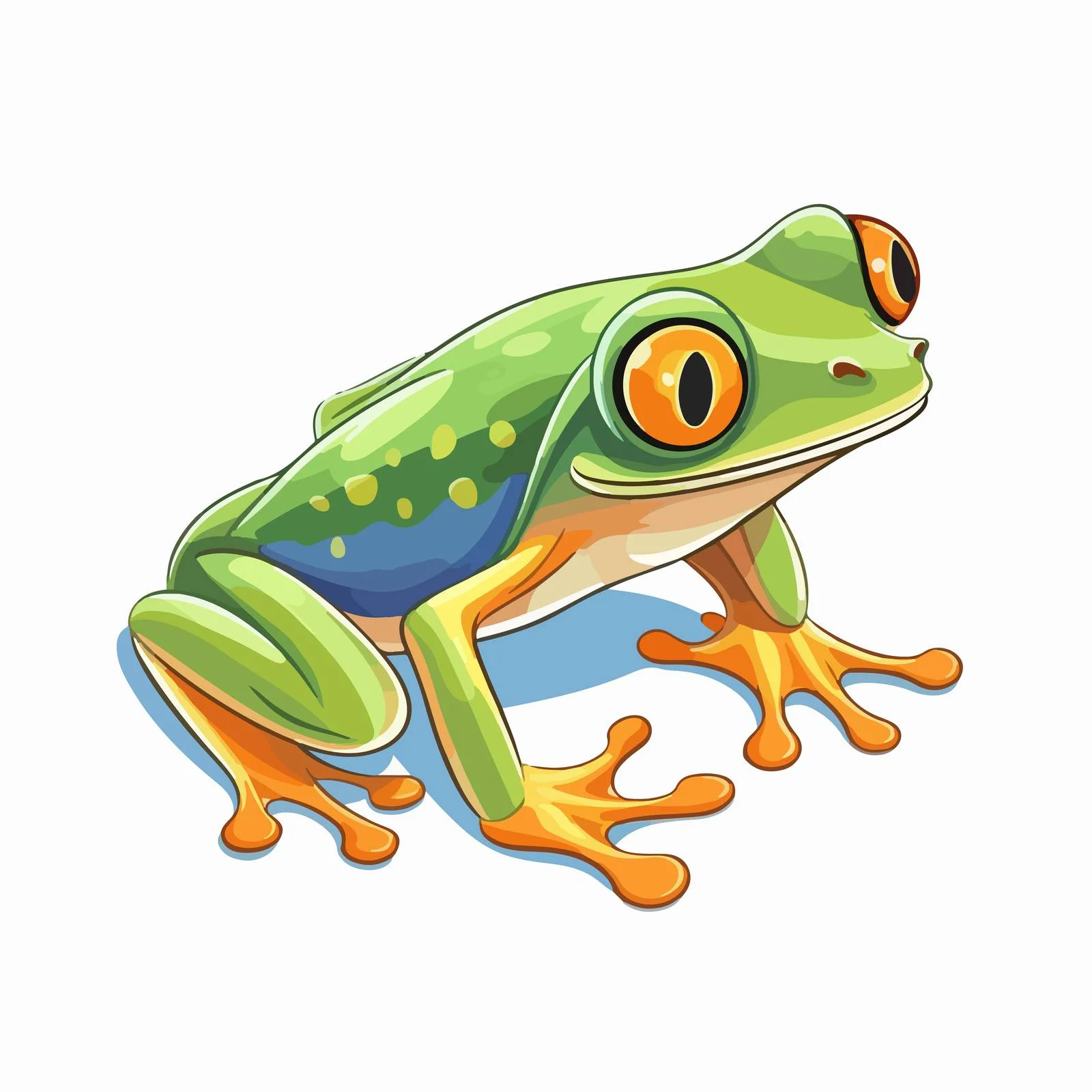 Green Tree Frog with Sticky Orange Feet — free download from Dotvec