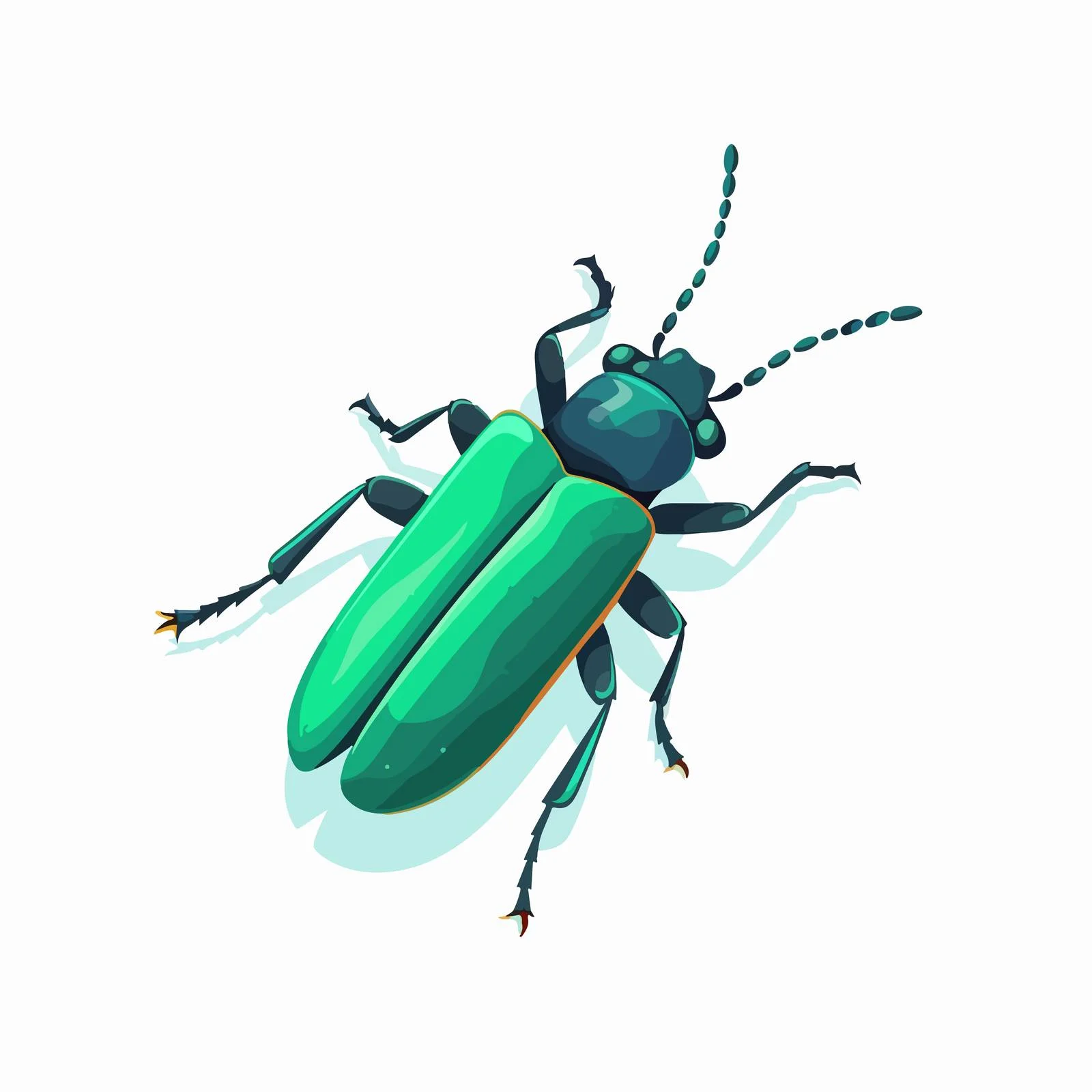 Detailed Top View of Horned Ground Beetle — free download from Dotvec