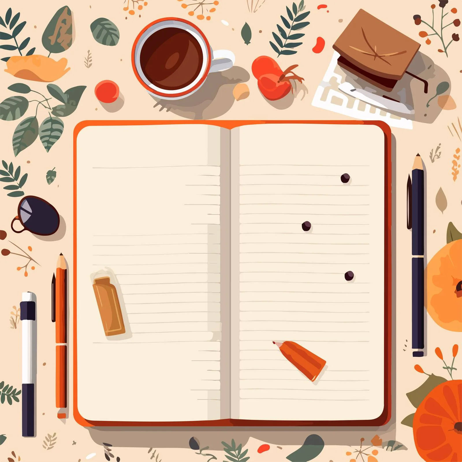 Elegant Open Notebook with Personal Notes — free download from Dotvec