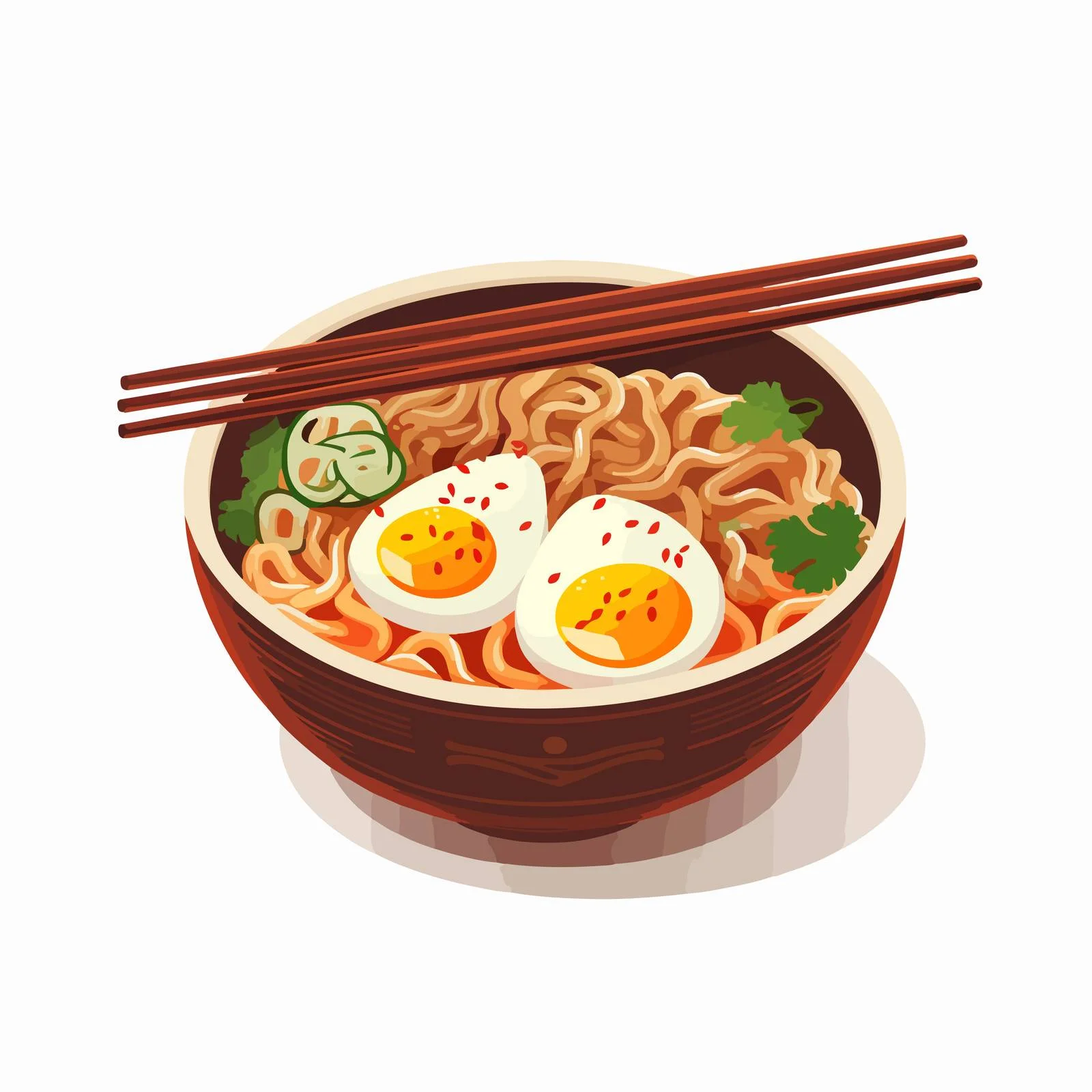 Authentic Ramen Bowl with Chopsticks From Above — free download from Dotvec