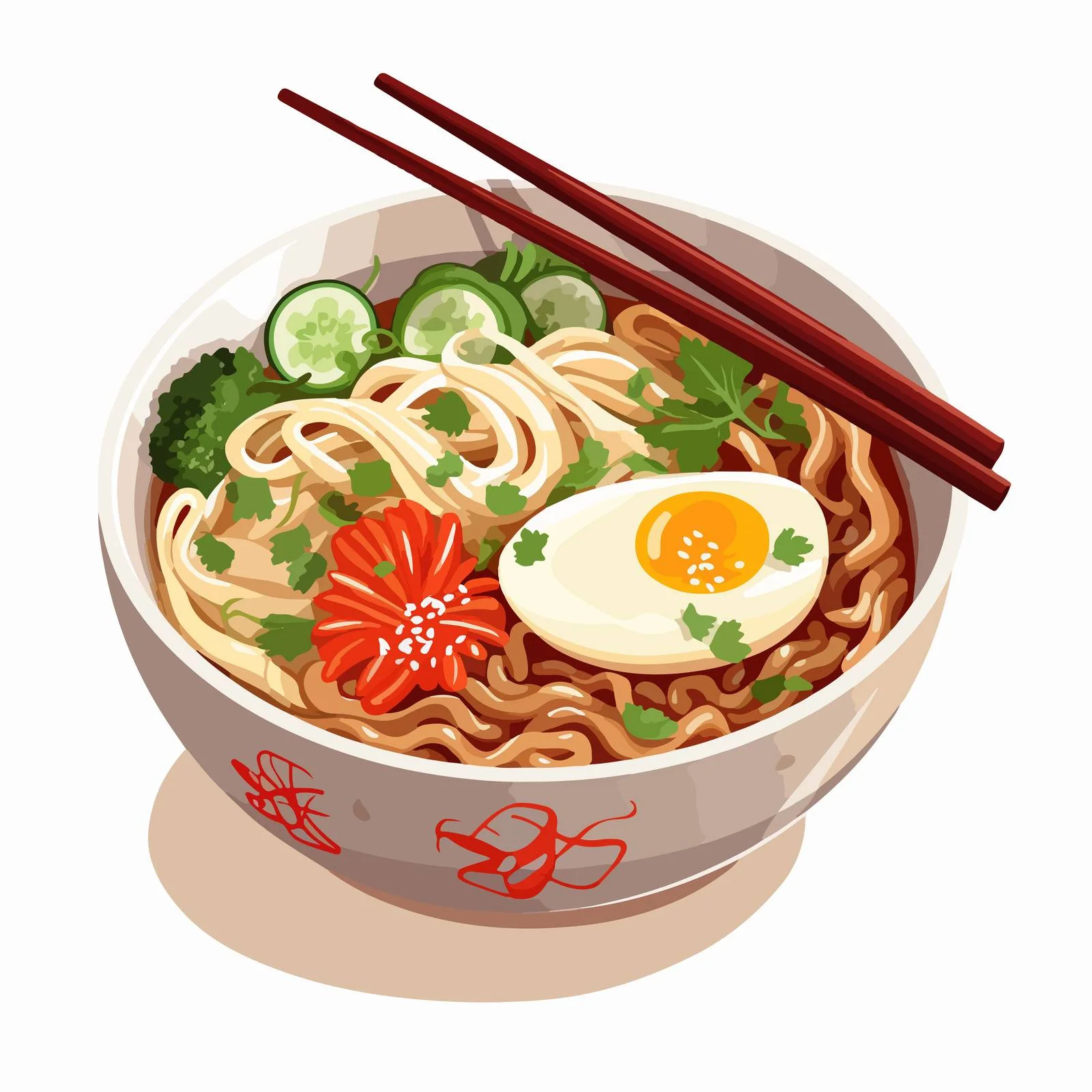 Traditional Ramen Bowl with Chopsticks — free download from Dotvec