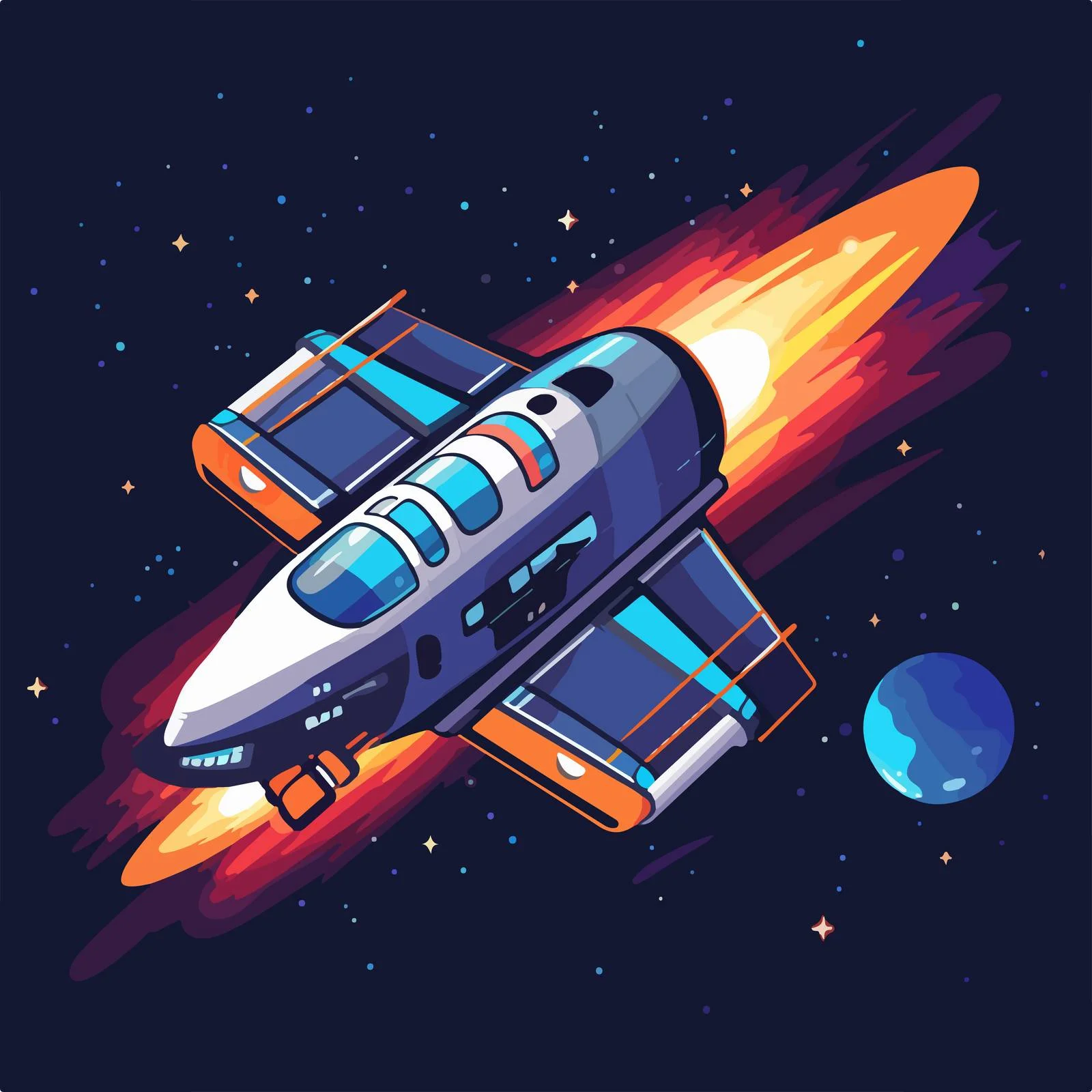 Exploring Space: Top-Down Spaceship Flight — free download from Dotvec