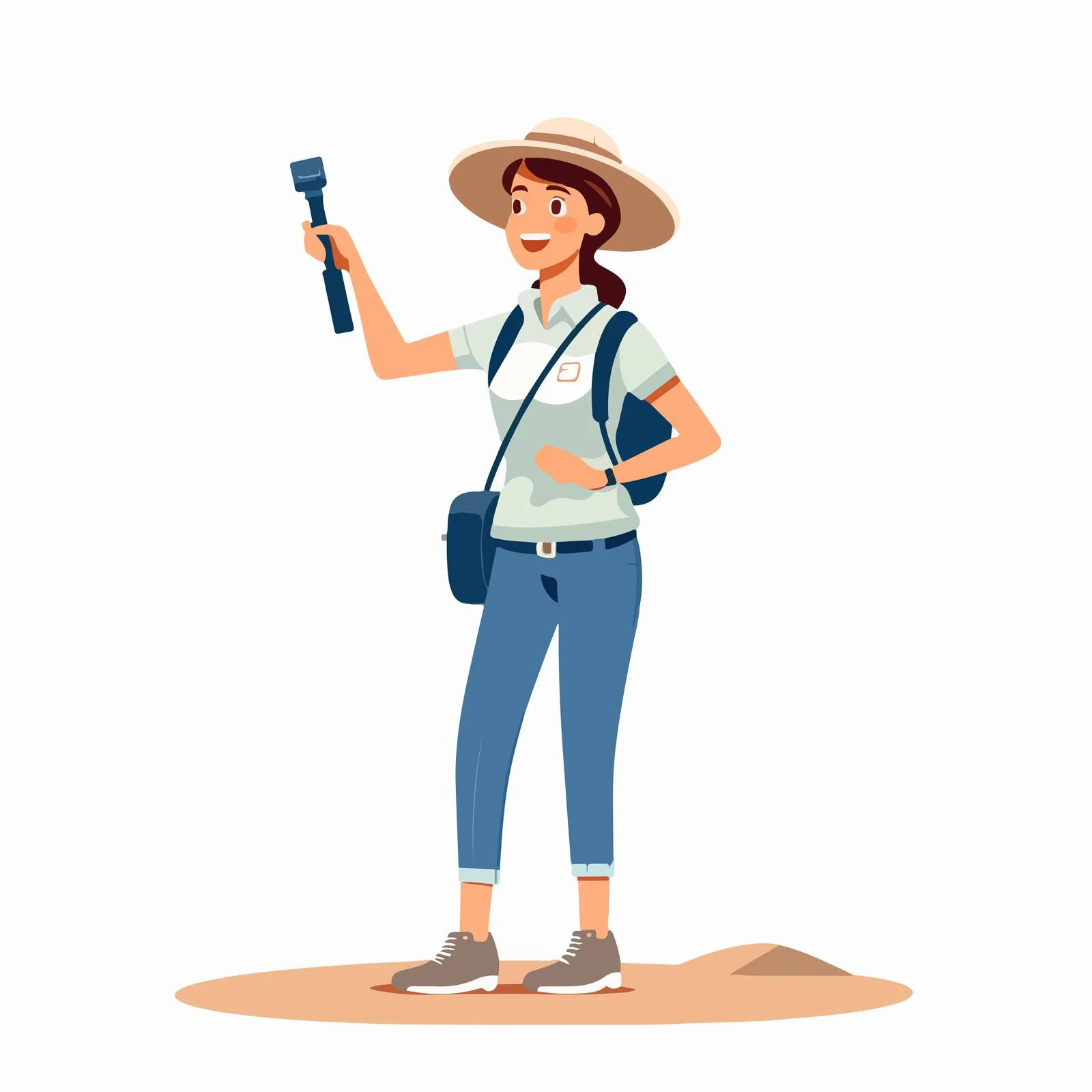 Expert tour guide showcasing sightseeing locations — free download from Dotvec