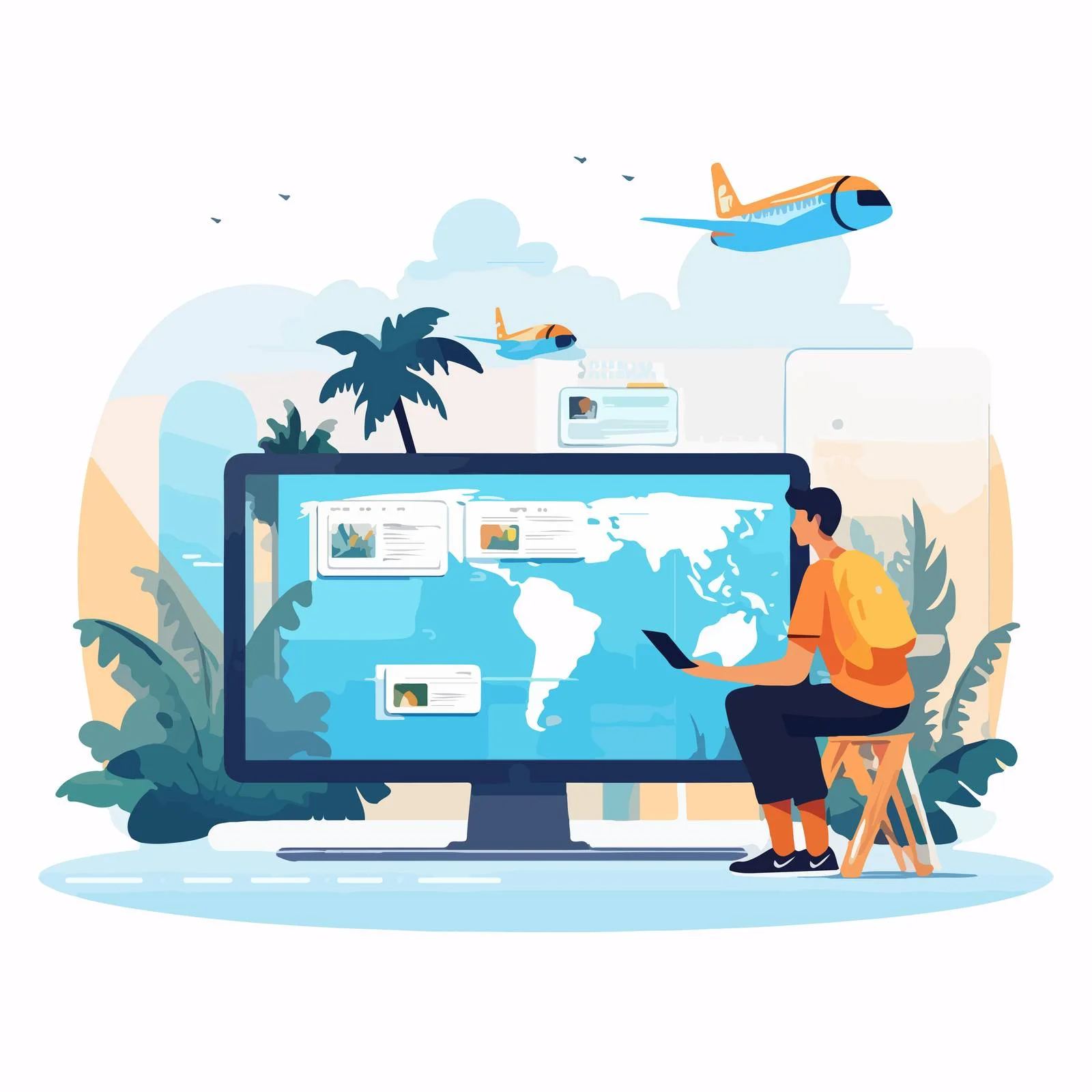 Explore Tourist Services Composition for Travel — free download from Dotvec