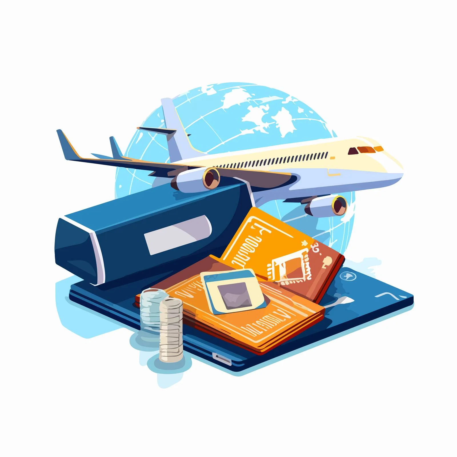 Travel Essentials: Passport, Wallet, and Boarding Pass — free download from Dotvec
