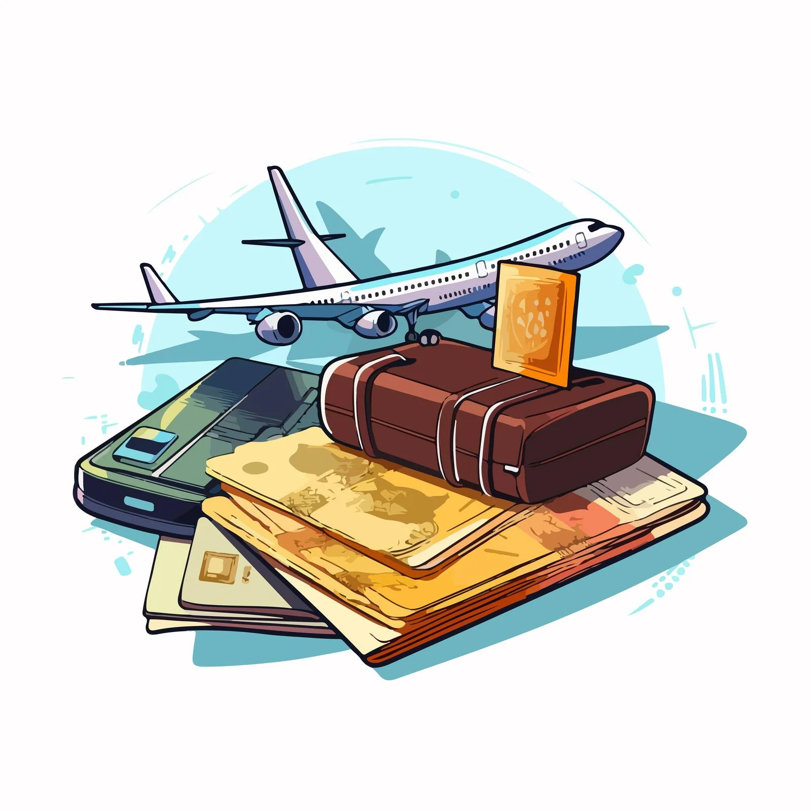 Travel Essentials: Passport, Wallet, and Boarding Pass — free download from Dotvec