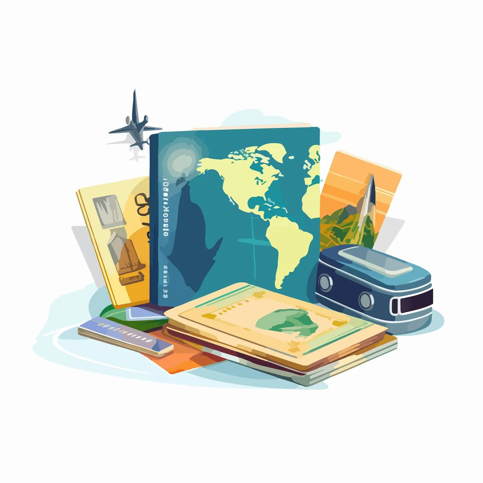 Travel Essentials: Passport, Cash, Wallet, and Boarding Pass — free download from Dotvec