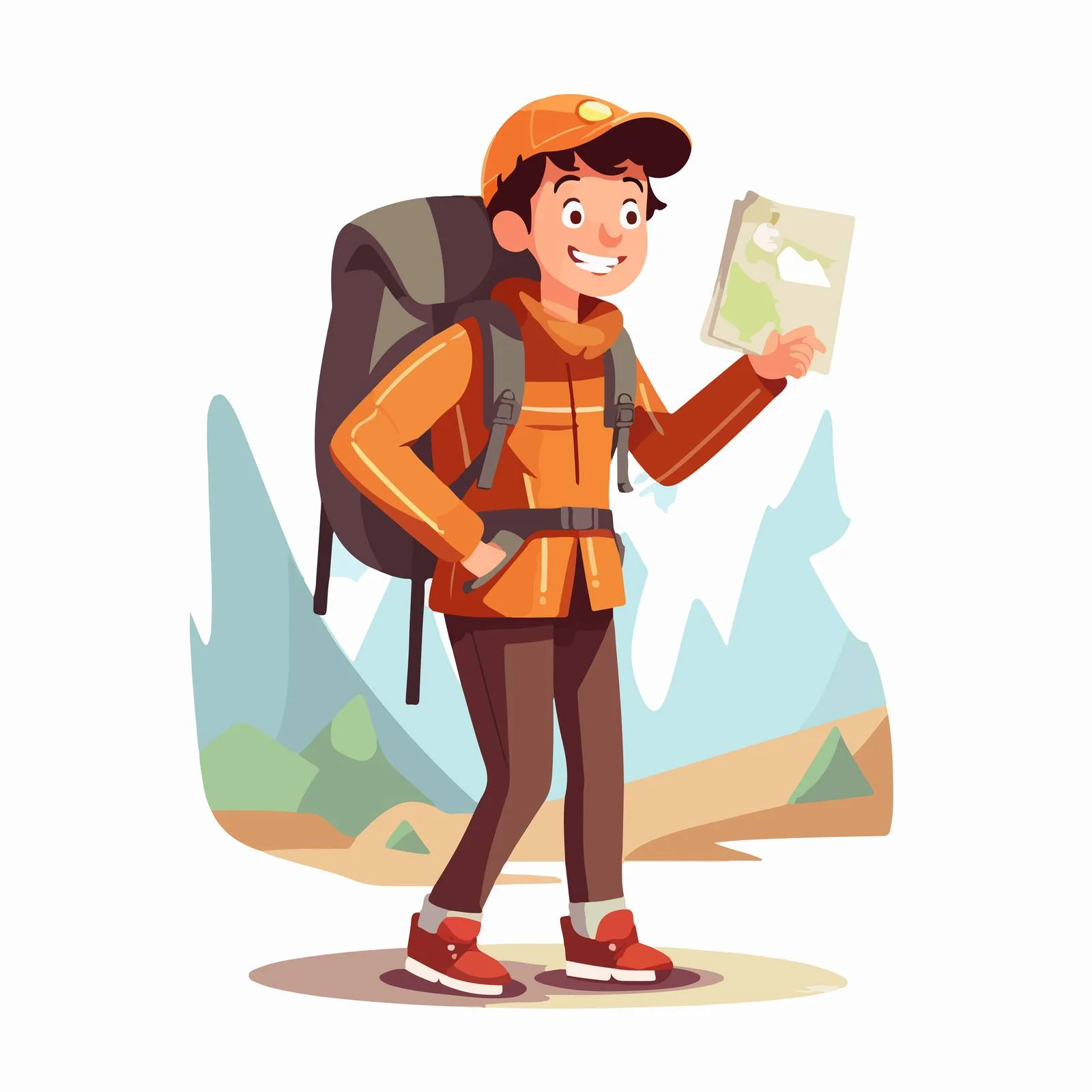 Adventure Seeker With Backpack Trekking — free download from Dotvec