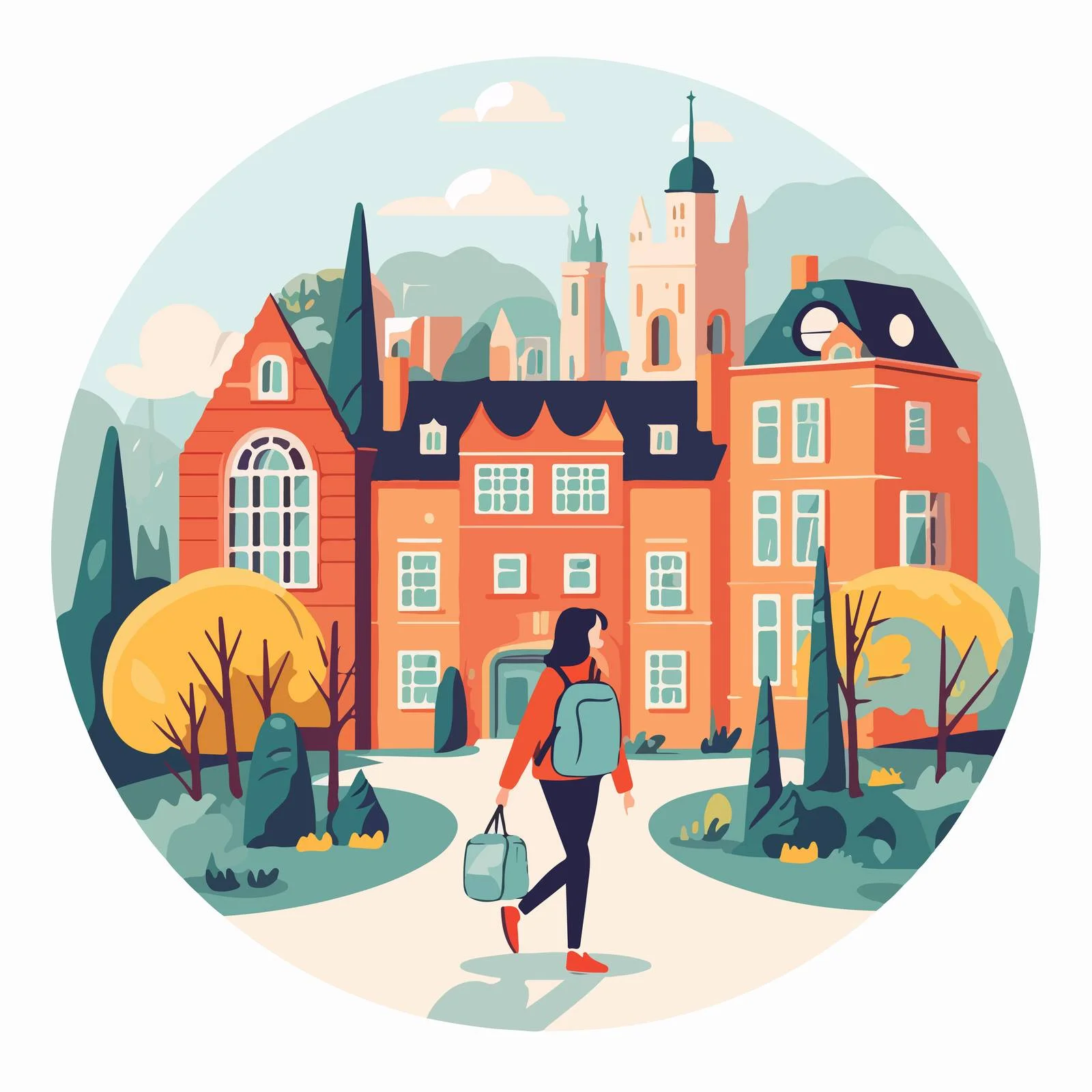 Traveler with Luggage Heading to Hostel — free download from Dotvec