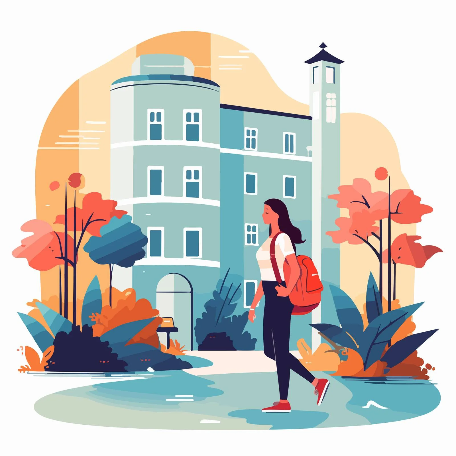 Traveler with Luggage Heading to Hostel — free download from Dotvec