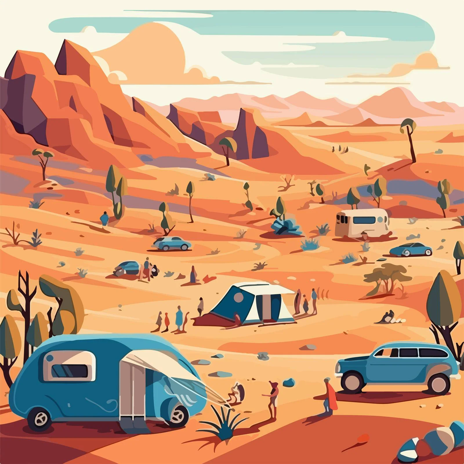 Exploring Desert Camping: Vast Sand Dunes — free download from Dotvec