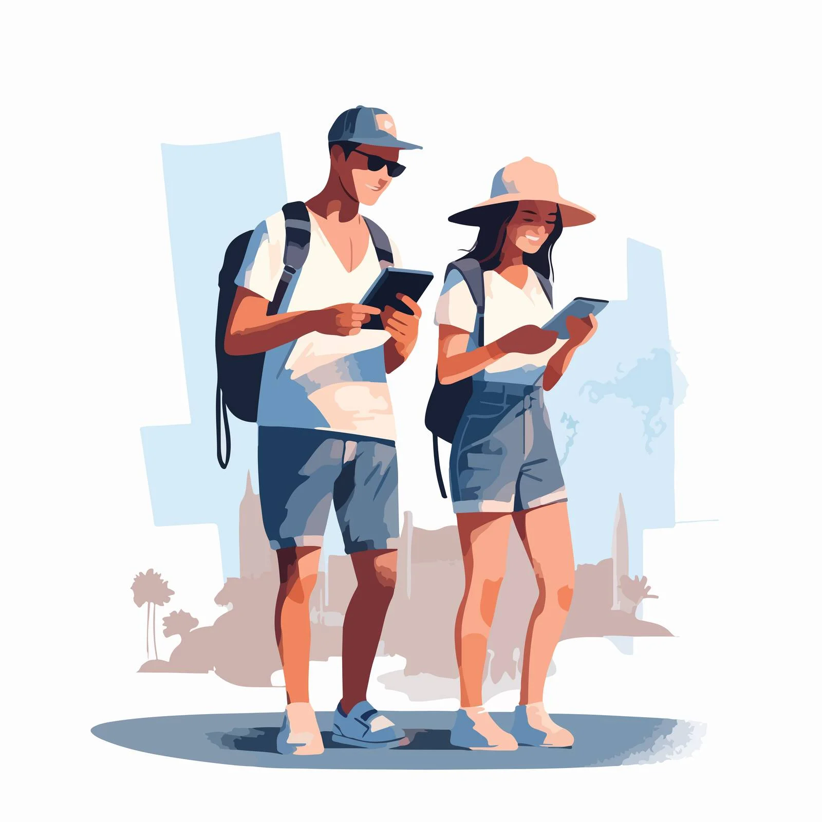 Exploring Summer Destination with Map and Phone — free download from Dotvec