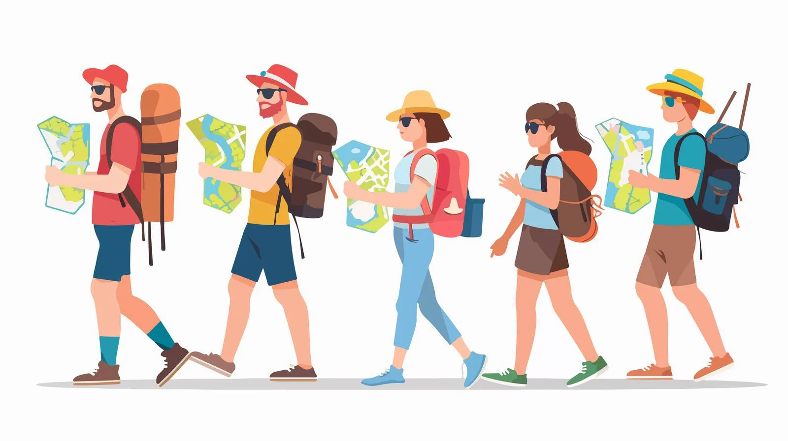 Beach Exploration with Tourists — free download from Dotvec