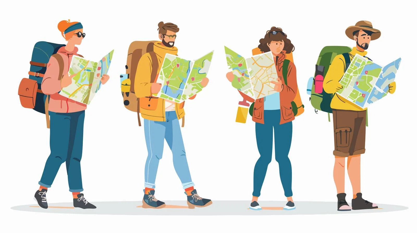 Tourists Explore City with Maps — free download from Dotvec