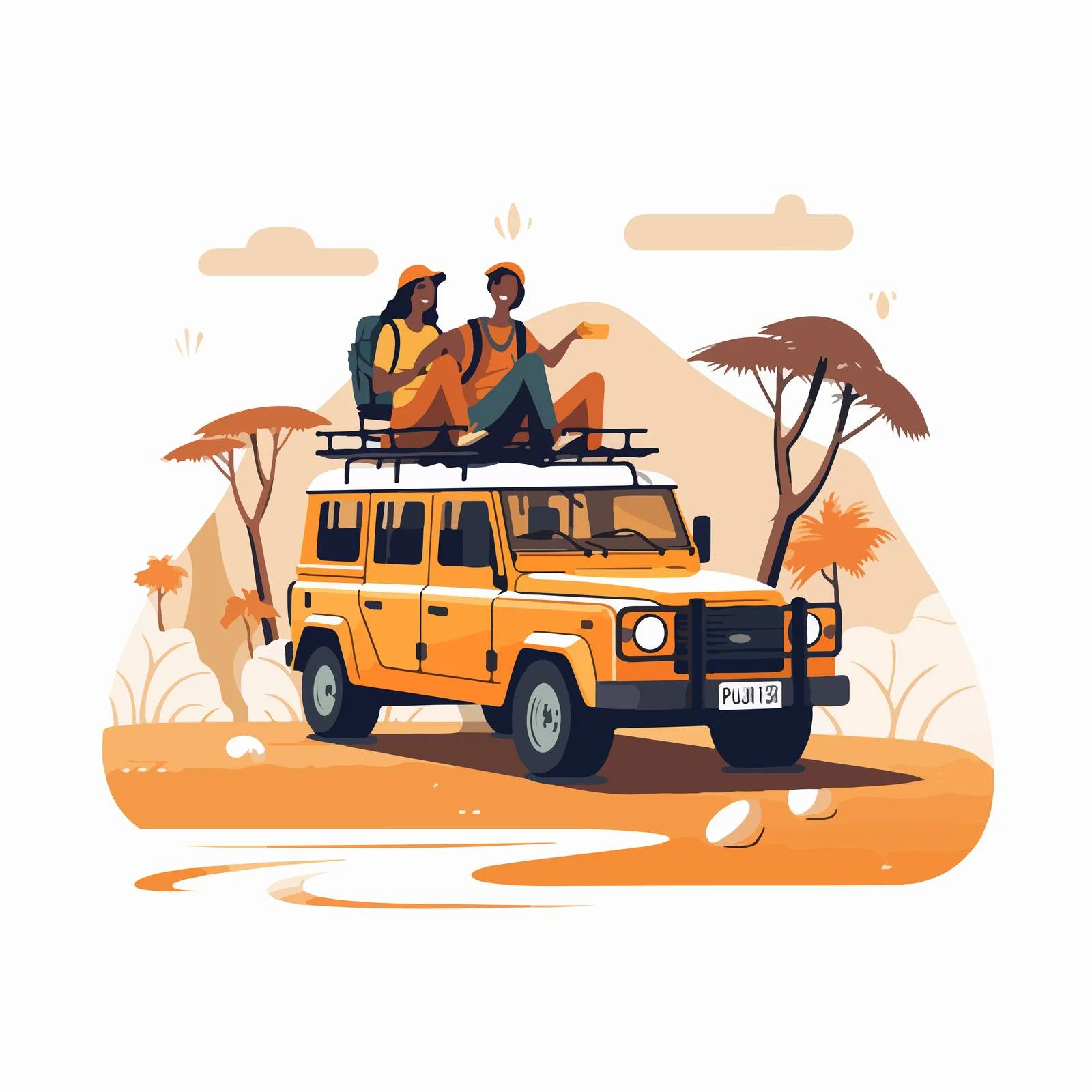 Joyful tourists capturing memories during car trip — free download from Dotvec