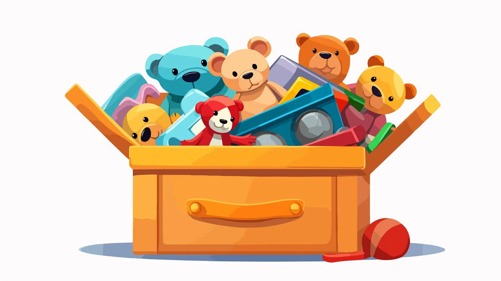 Children Toys Box Illustration — free download from Dotvec
