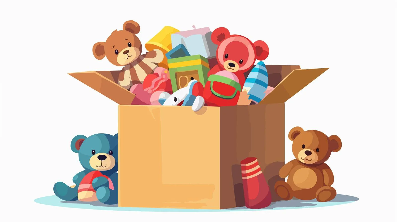 Children's Toys Box Illustration — free download from Dotvec