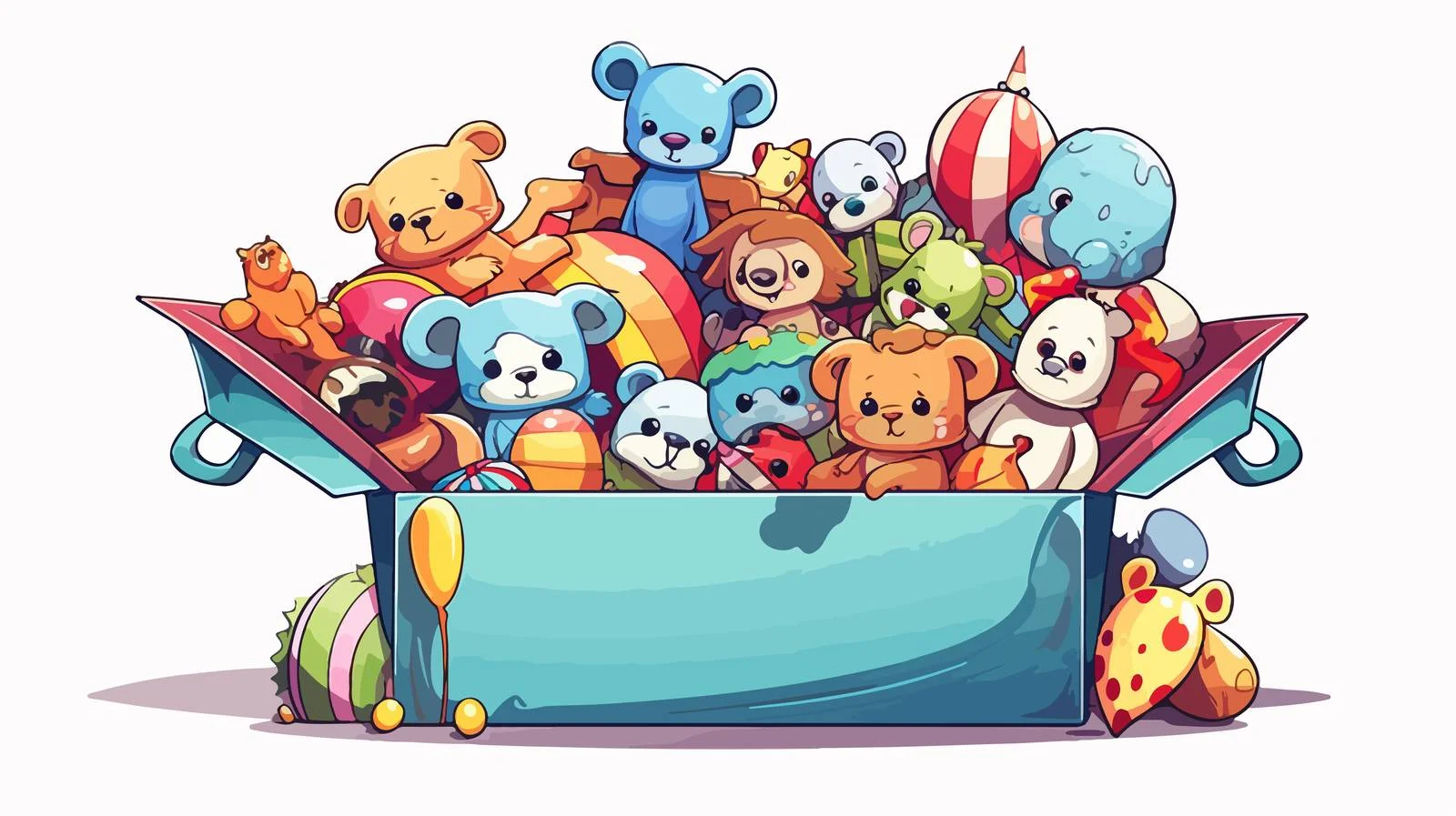 Children's Toy Box Cartoon Illustration — free download from Dotvec