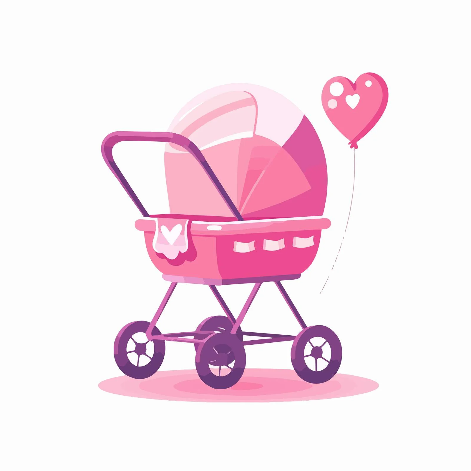 Adorable Pink Toy Buggy Vector Design — free download from Dotvec