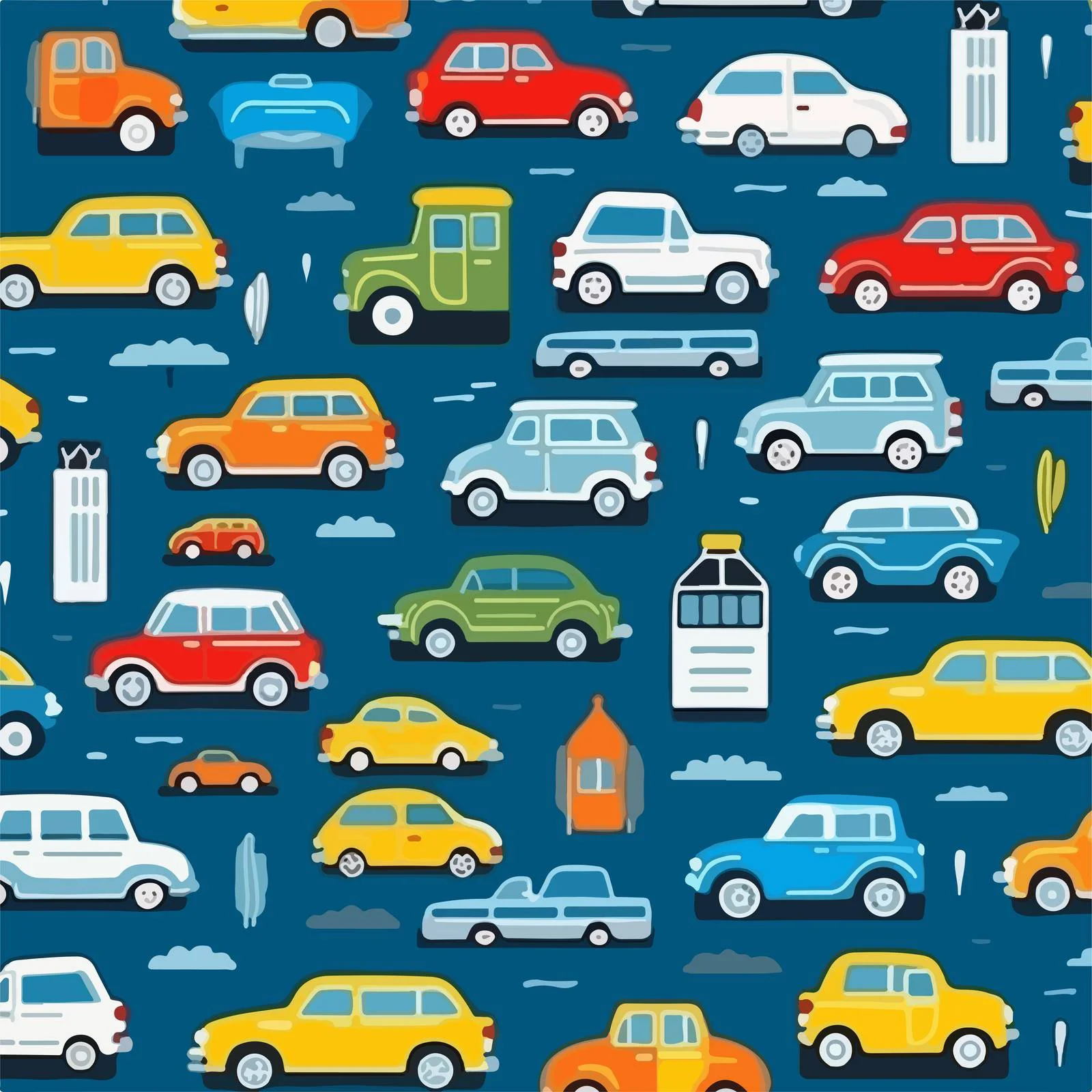Seamless Toy Cars Pattern for Printing — free download from Dotvec