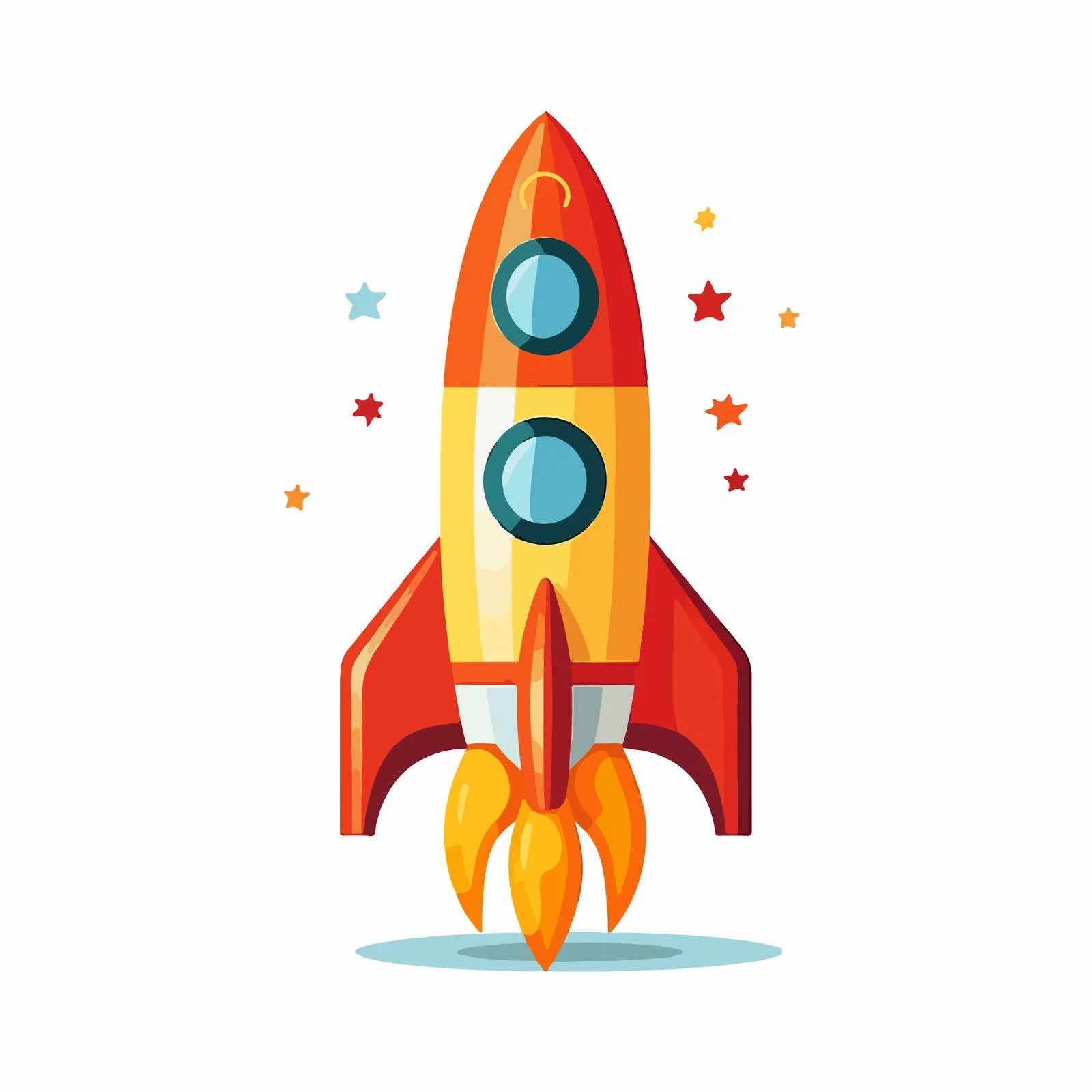 Childish toy rocket in flat style — free download from Dotvec